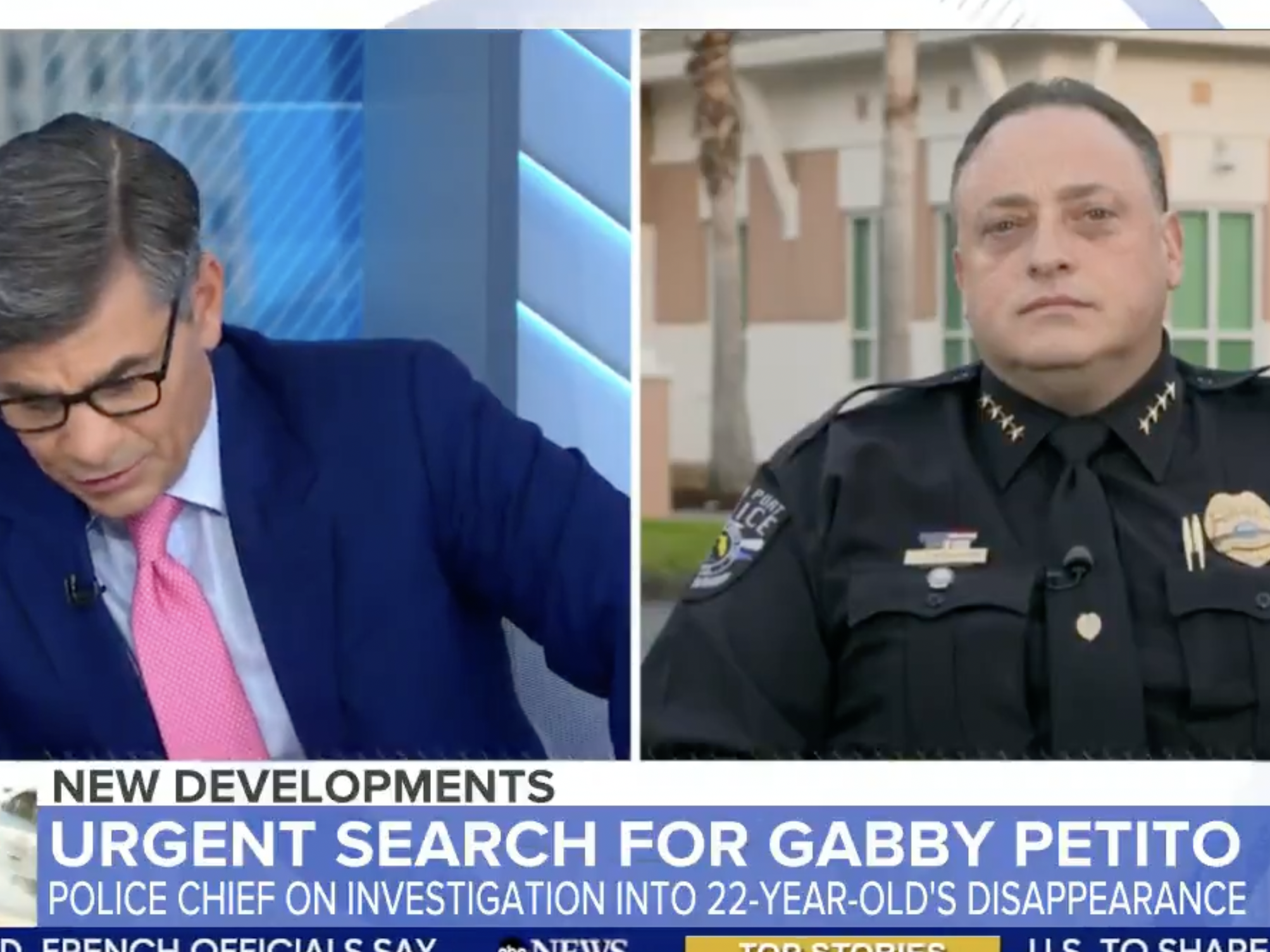 North Port Police Chief Todd Garrison speaks on "Good Morning America" Thursday.