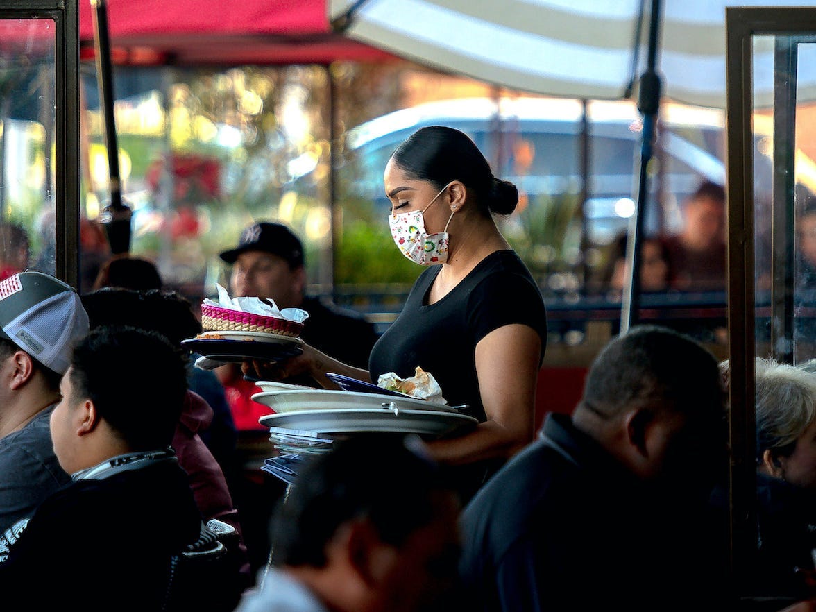 server at a restaurant in California