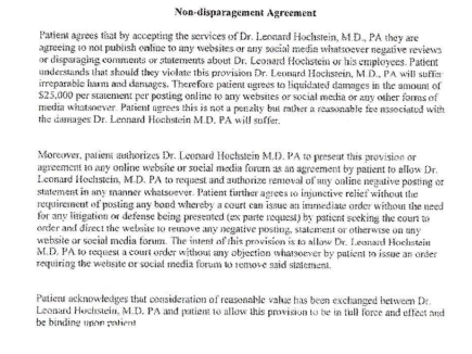 A copy of the old non-disparagement agreement signed by Kristen LaPointe