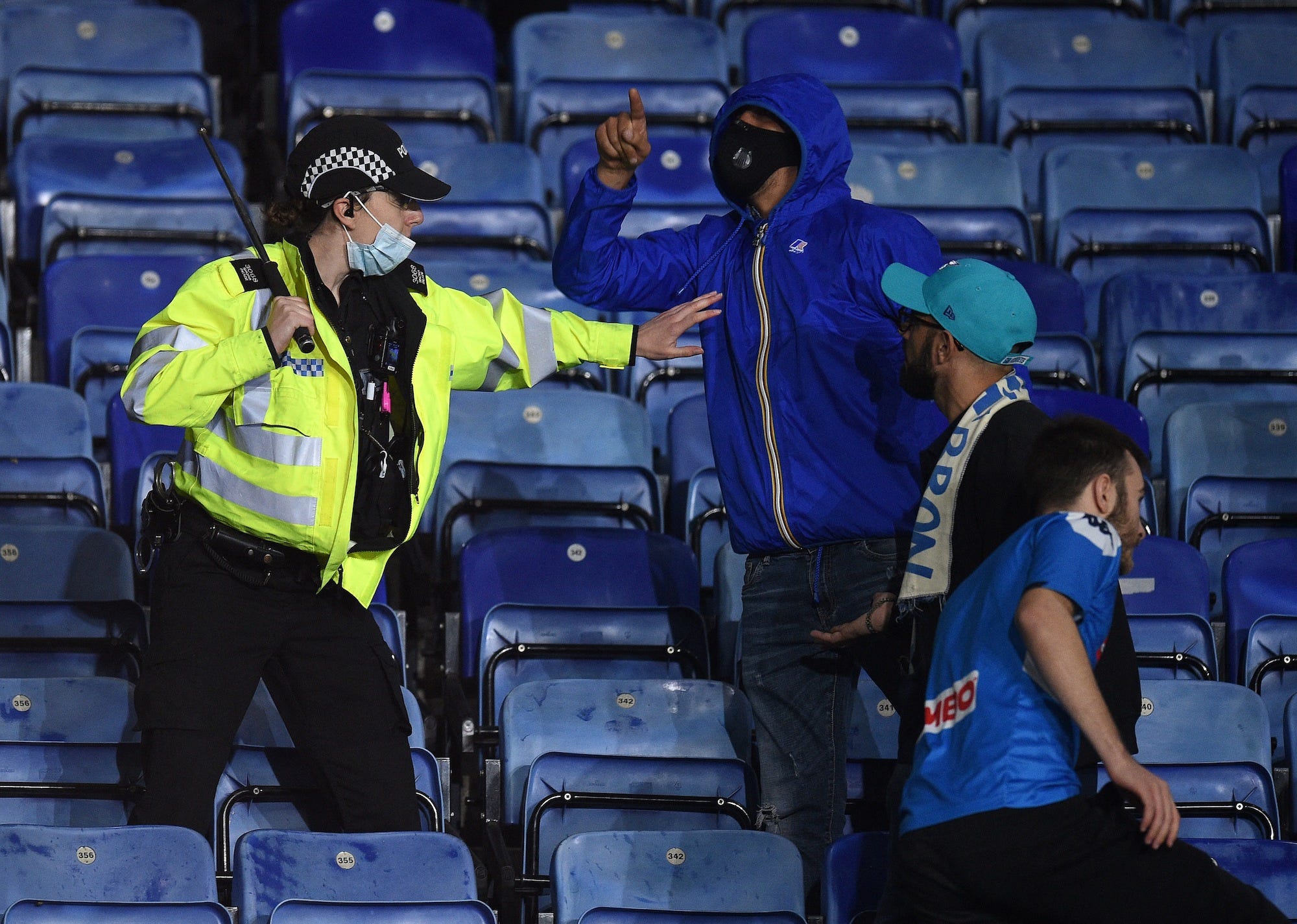 Leicester and Napoli fans clash at the King Power Stadium