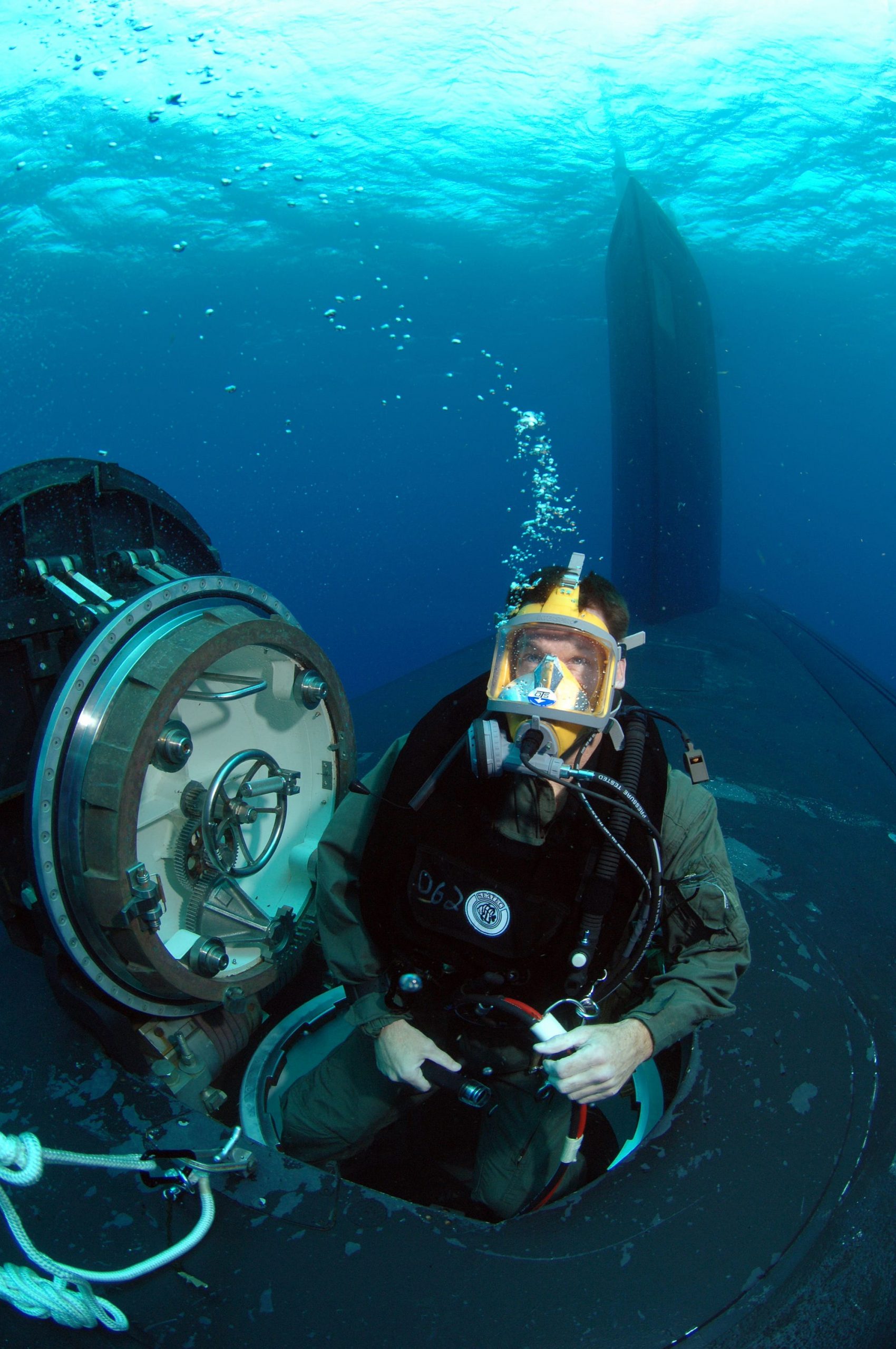 Naval Special Warfare diver on Navy submarine