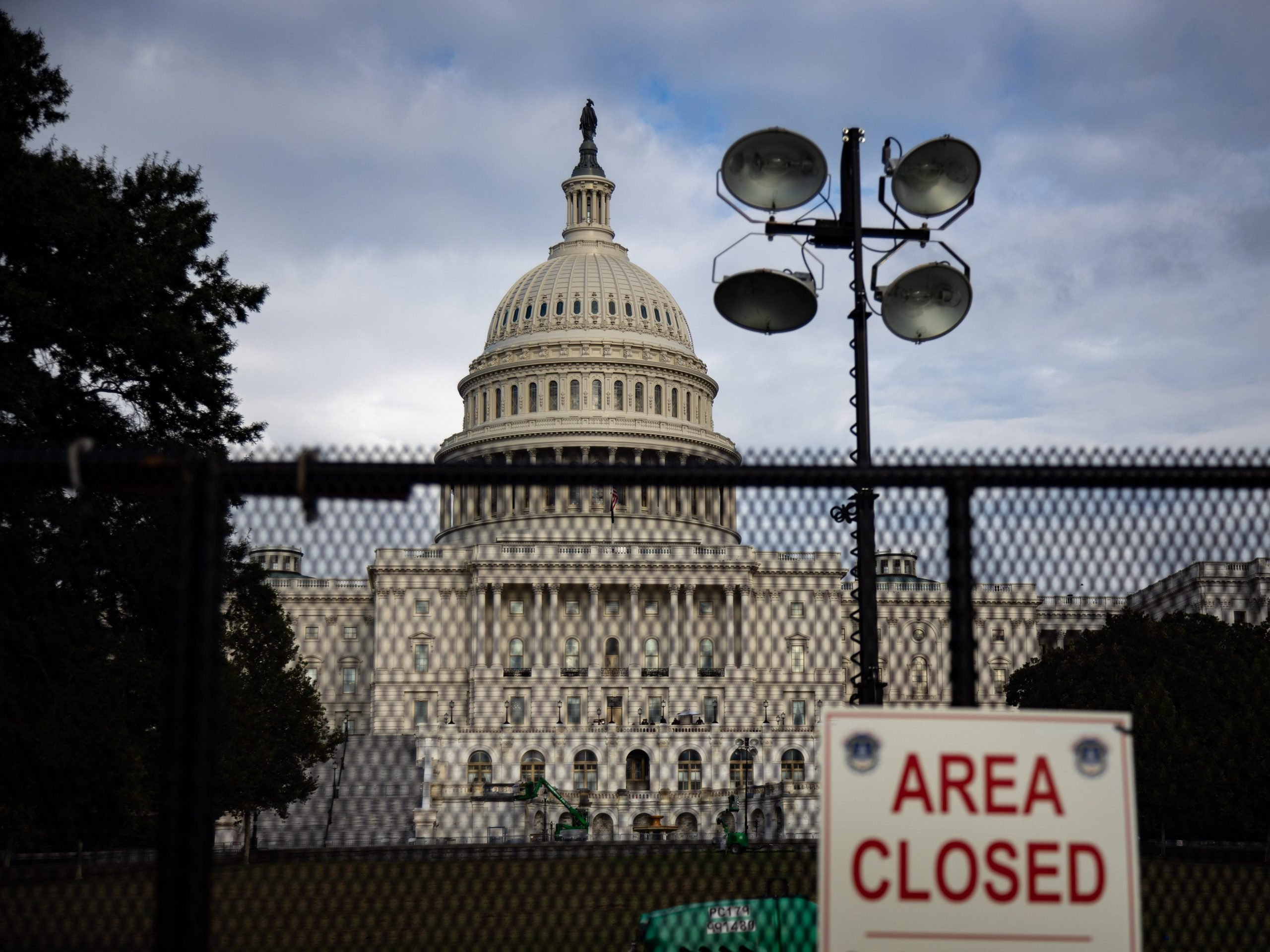 The U.S. Capitol is seen behind newly-erected fencing on September 17, 2021 ahead of the 'Justice for J6' rally scheduled for September 18, in Washington, United States.