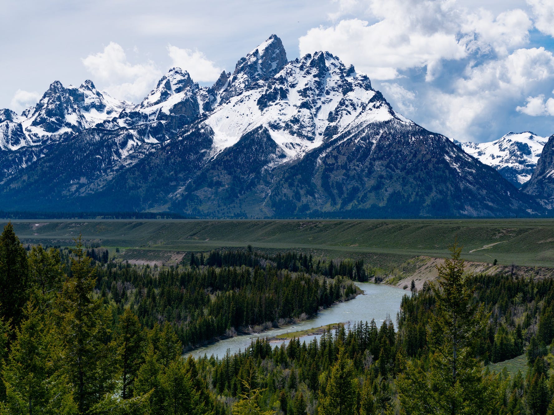 General Views of the Grand Tetons at the Snake River on May 28, 2021 in Grand Teton National Park, Wyoming.