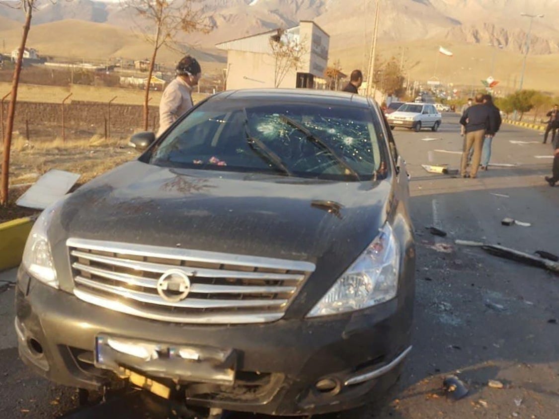 Scene of the attack that killed  Mohsen Fakhrizadeh