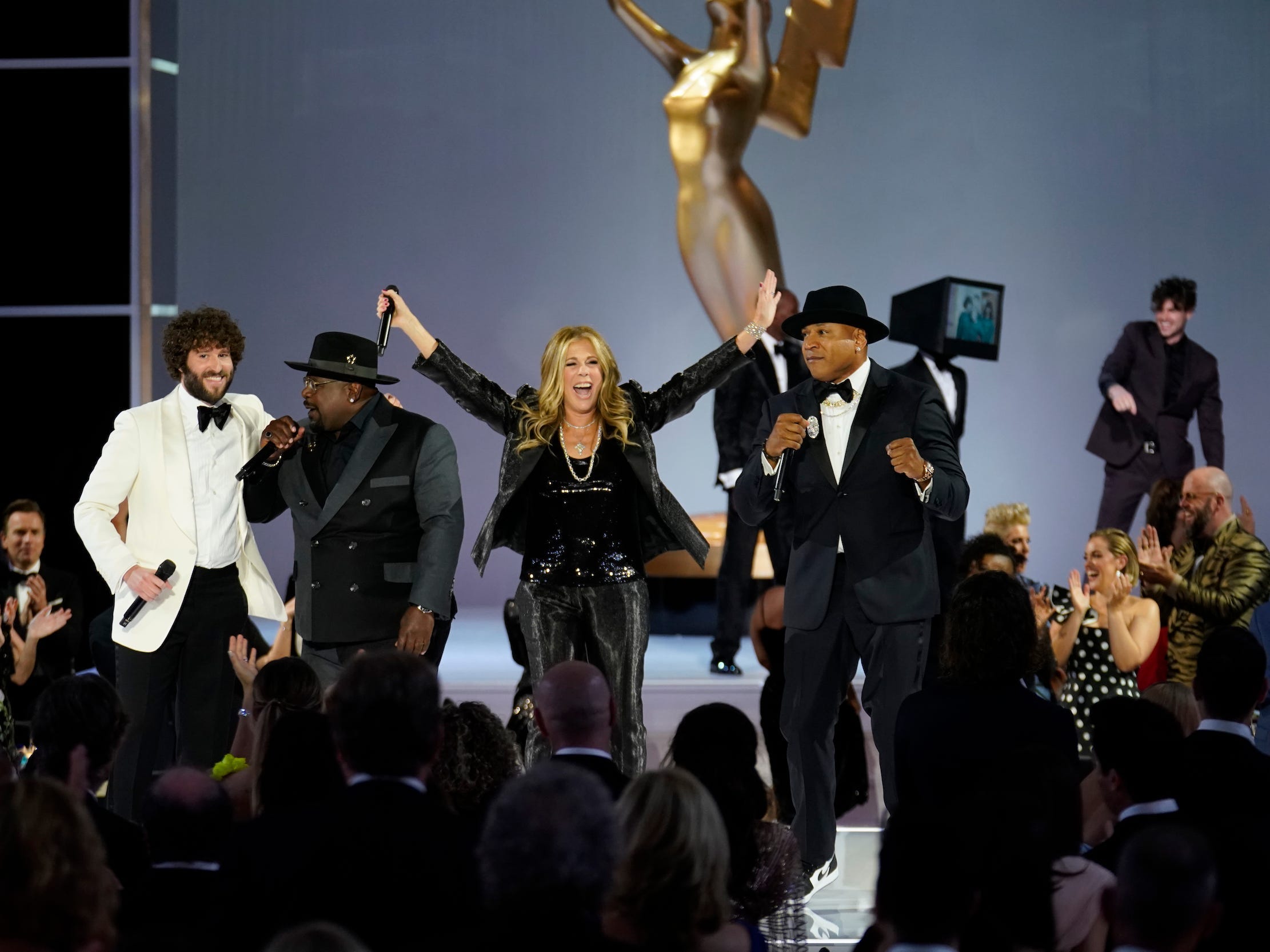 Cedric The Entertainer, Rita Wilson, and LL Cool J appear at the 73RD EMMY AWARDS, broadcast Sunday, Sept. 19