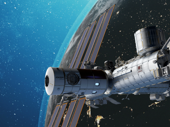 axiom space station module above earth illustration