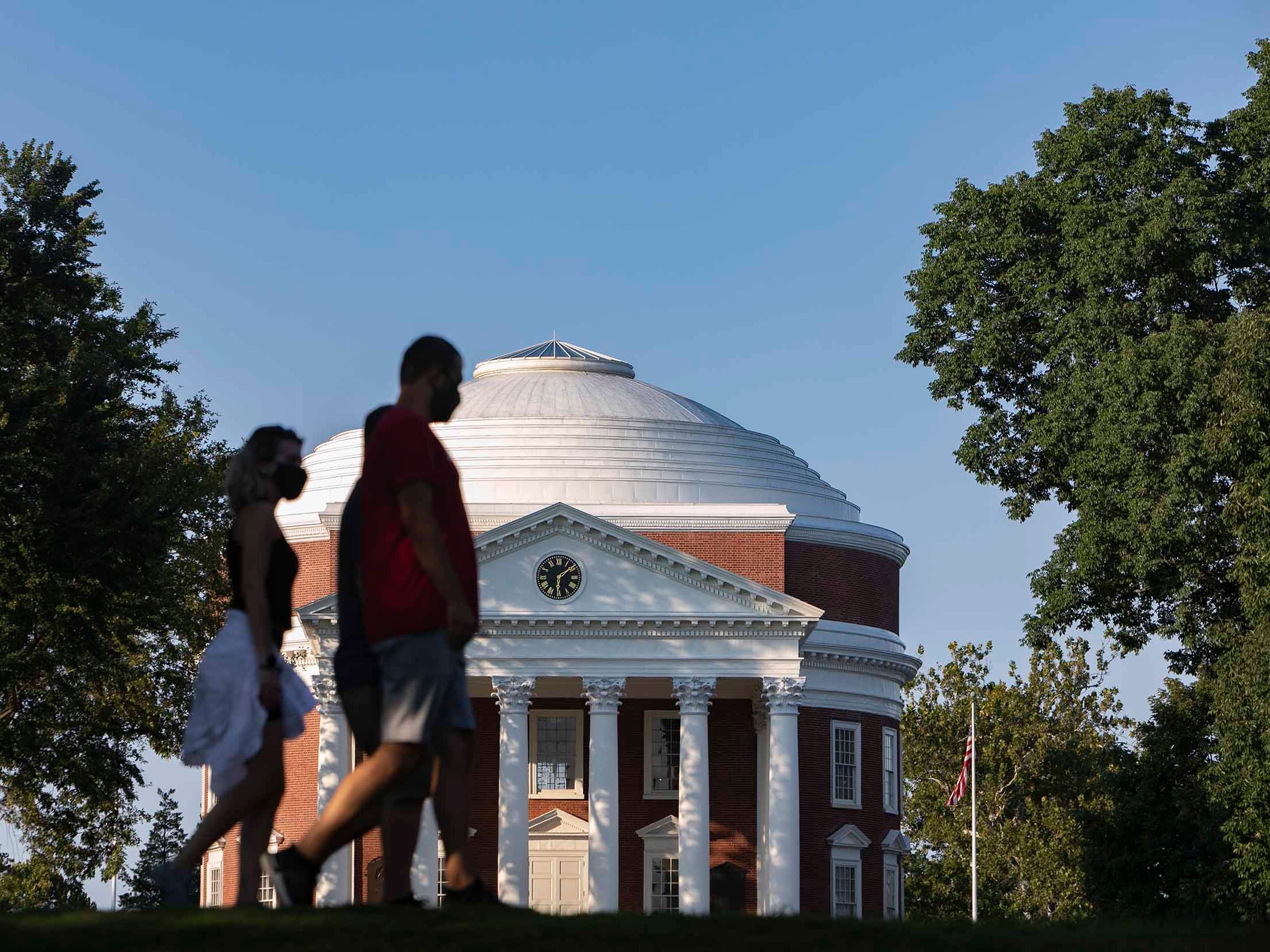 A picture of a building on the campus of the University of Virginia.