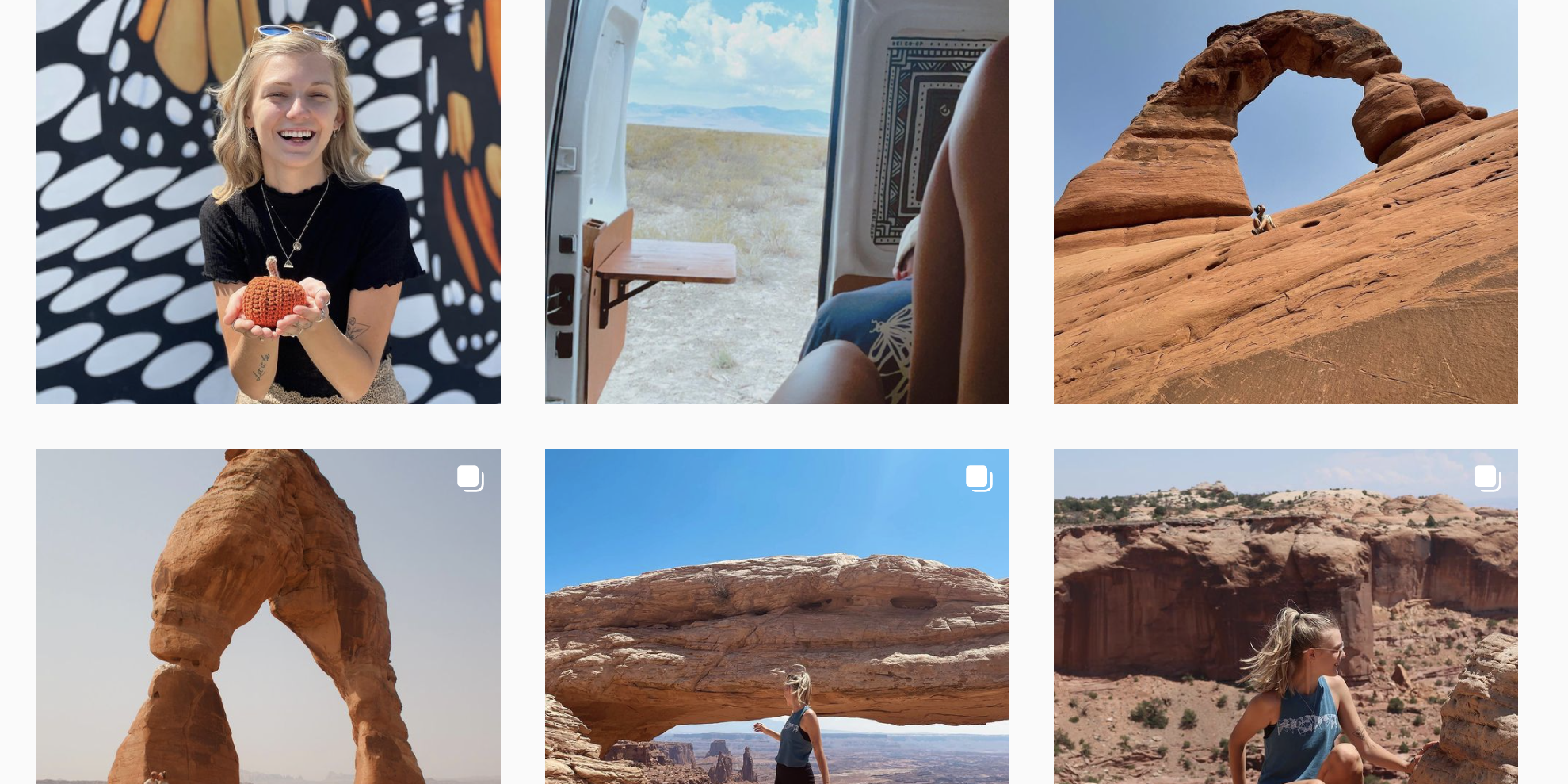 A screenshot of Gabby Petito's Instagram page