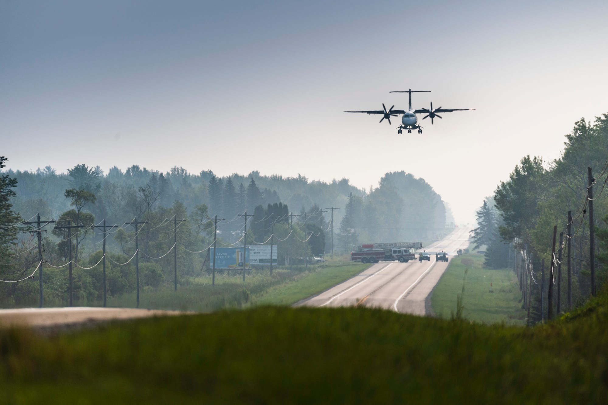 C-146A lands on highway in Michigan