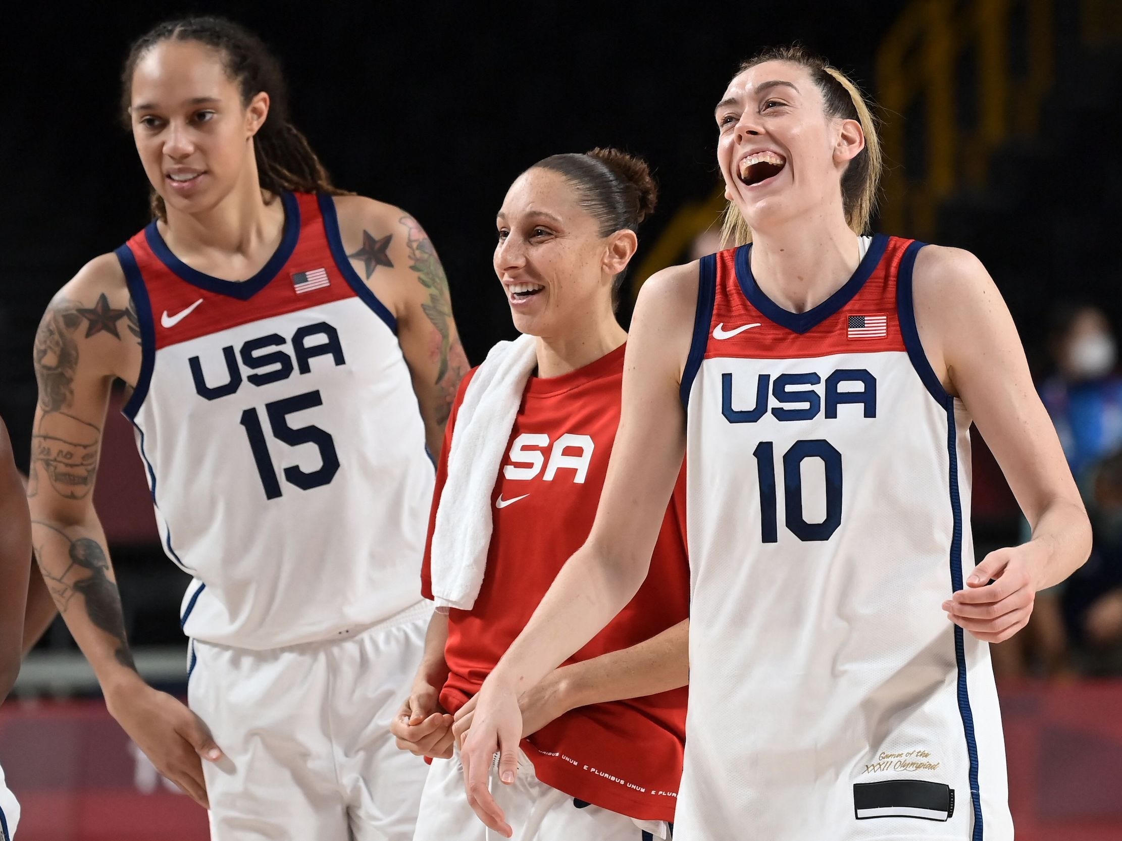 WNBA and USA Basketball stars (from left) Brittney Griner, Diana Taurasi, and Breanna Stewart.
