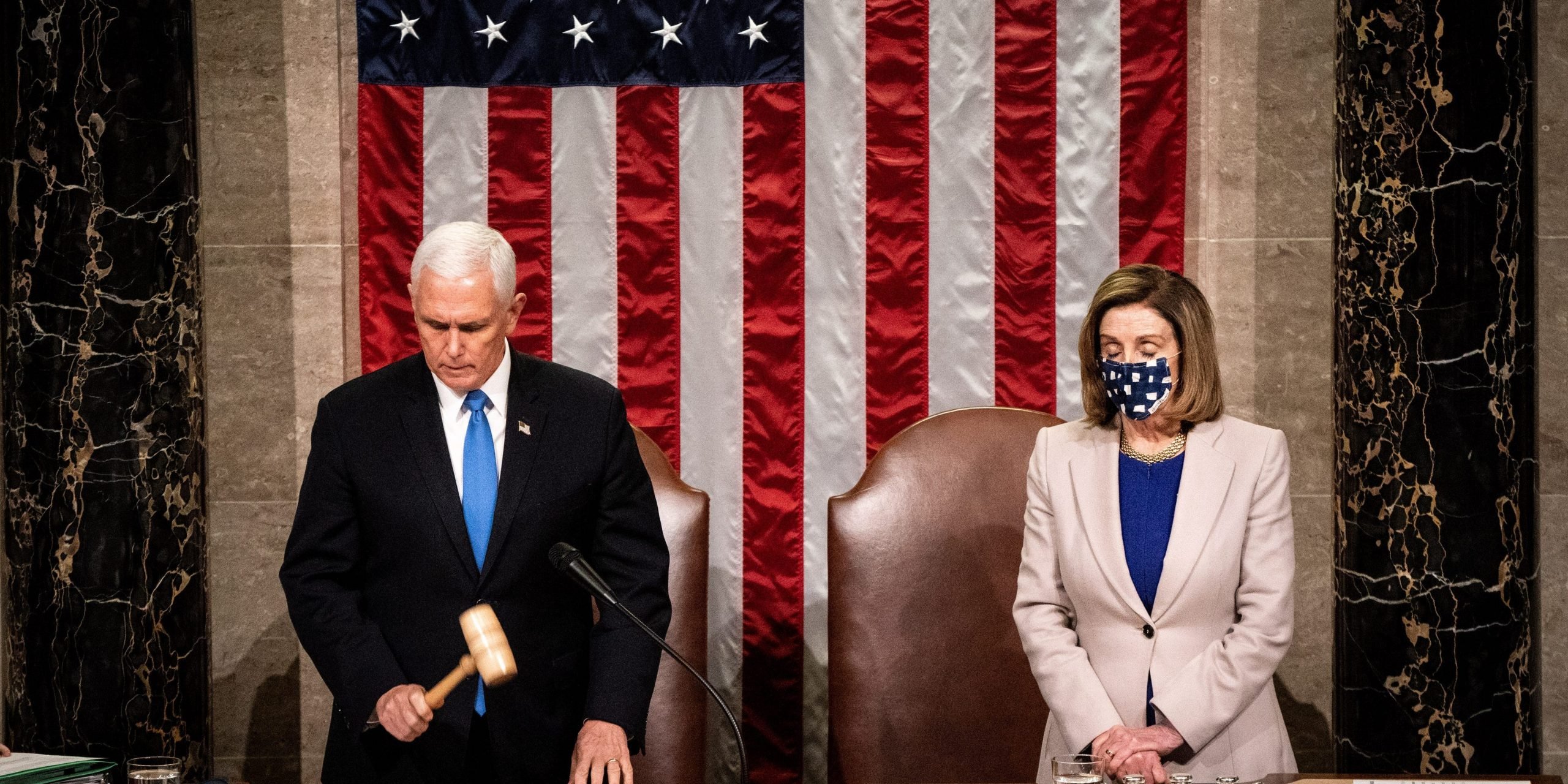 Mike Pence and Nancy Pelosi in Congress.