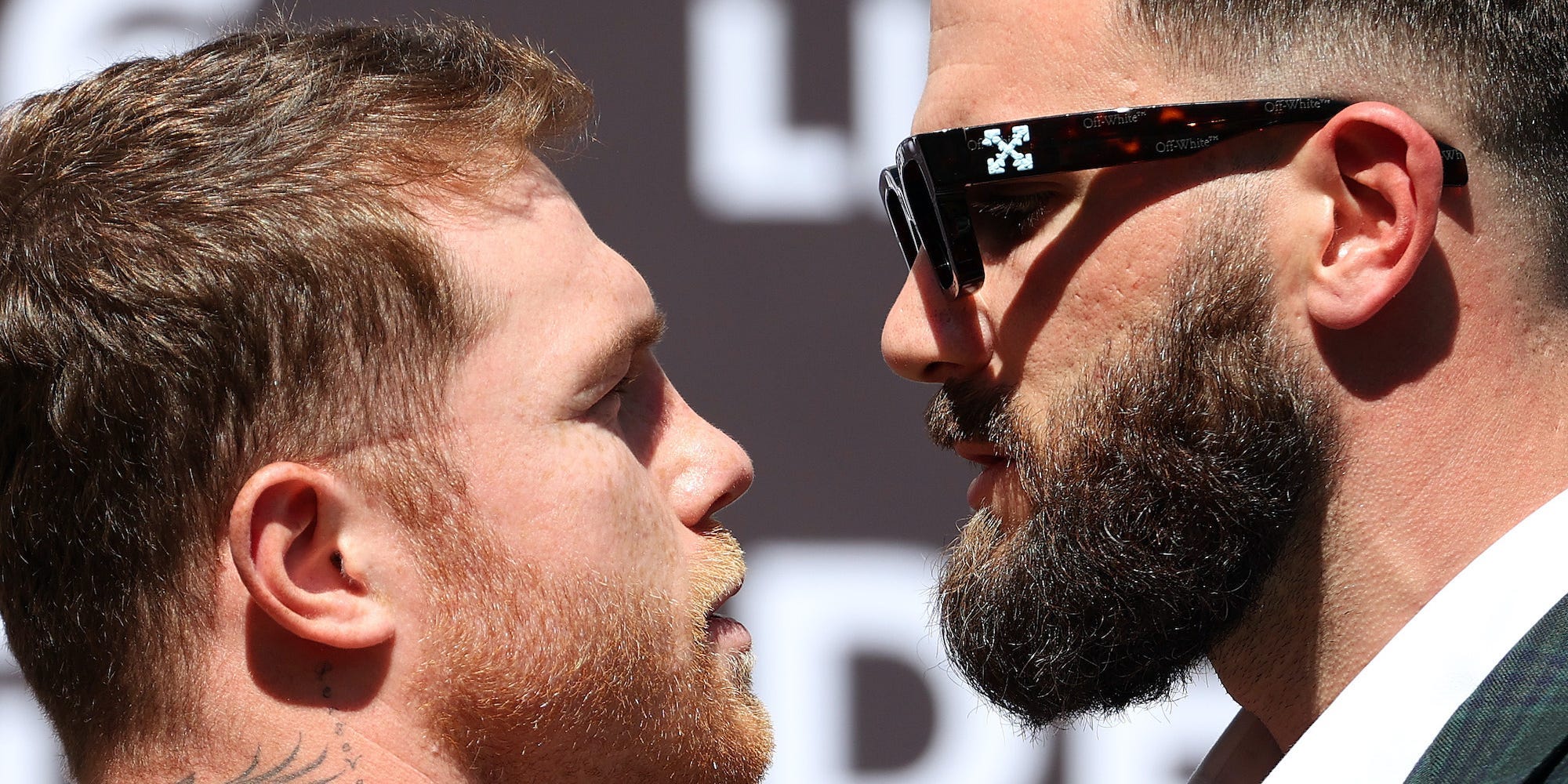 Canelo and Plant face-to-face.