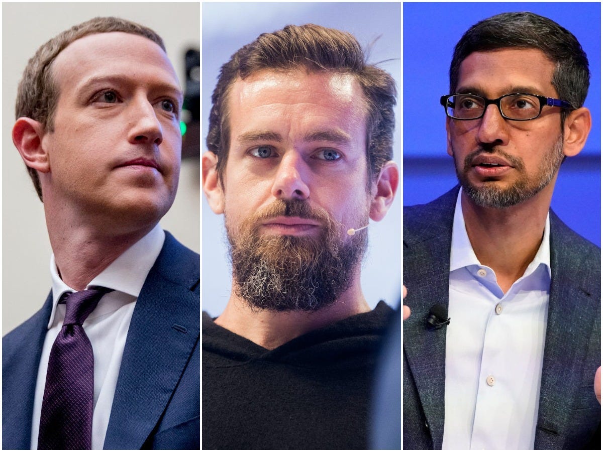 Mark zuckerberg jack dorsey sundar pichai