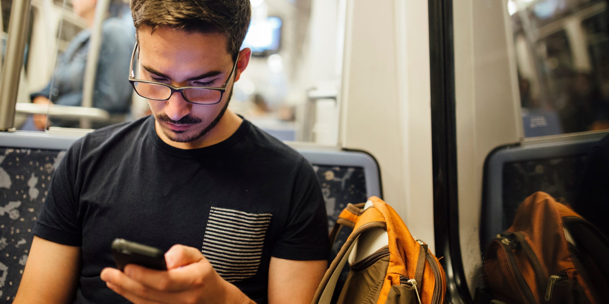 young man using cell phone