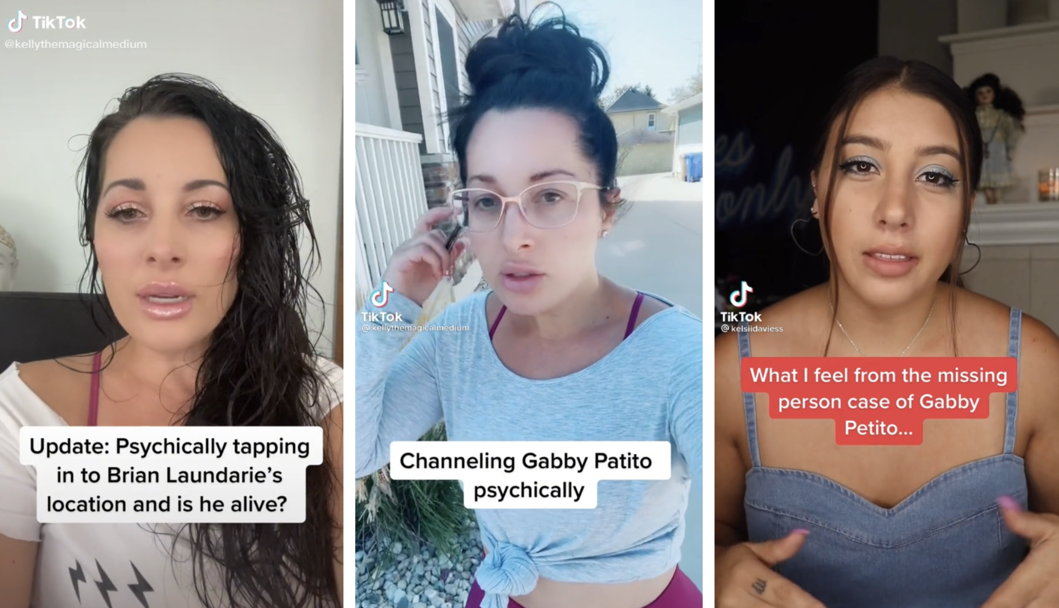 Self-proclaimed mediums Kelley Ferro and Kelsi Davies have posted TikTok readings about Gabby Petito.