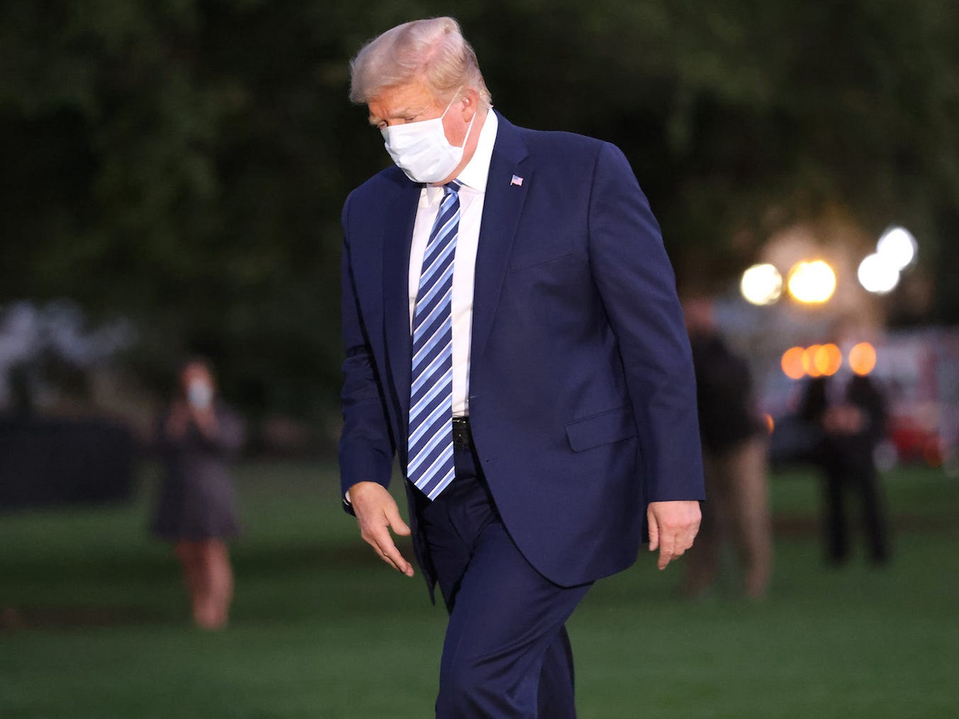 Donald Trump with face mask on