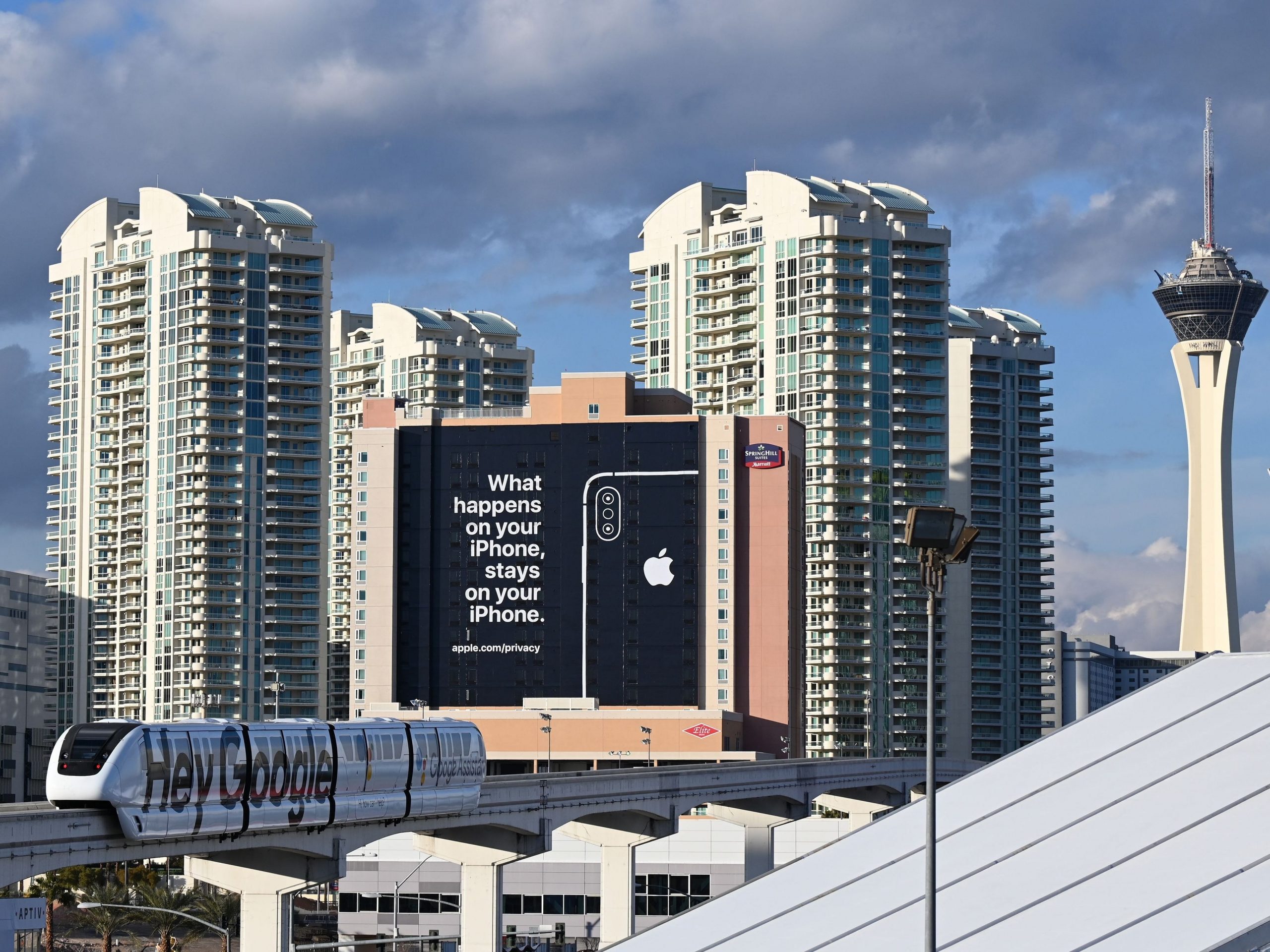 A 2019 Apple privacy advertisement in Las Vegas