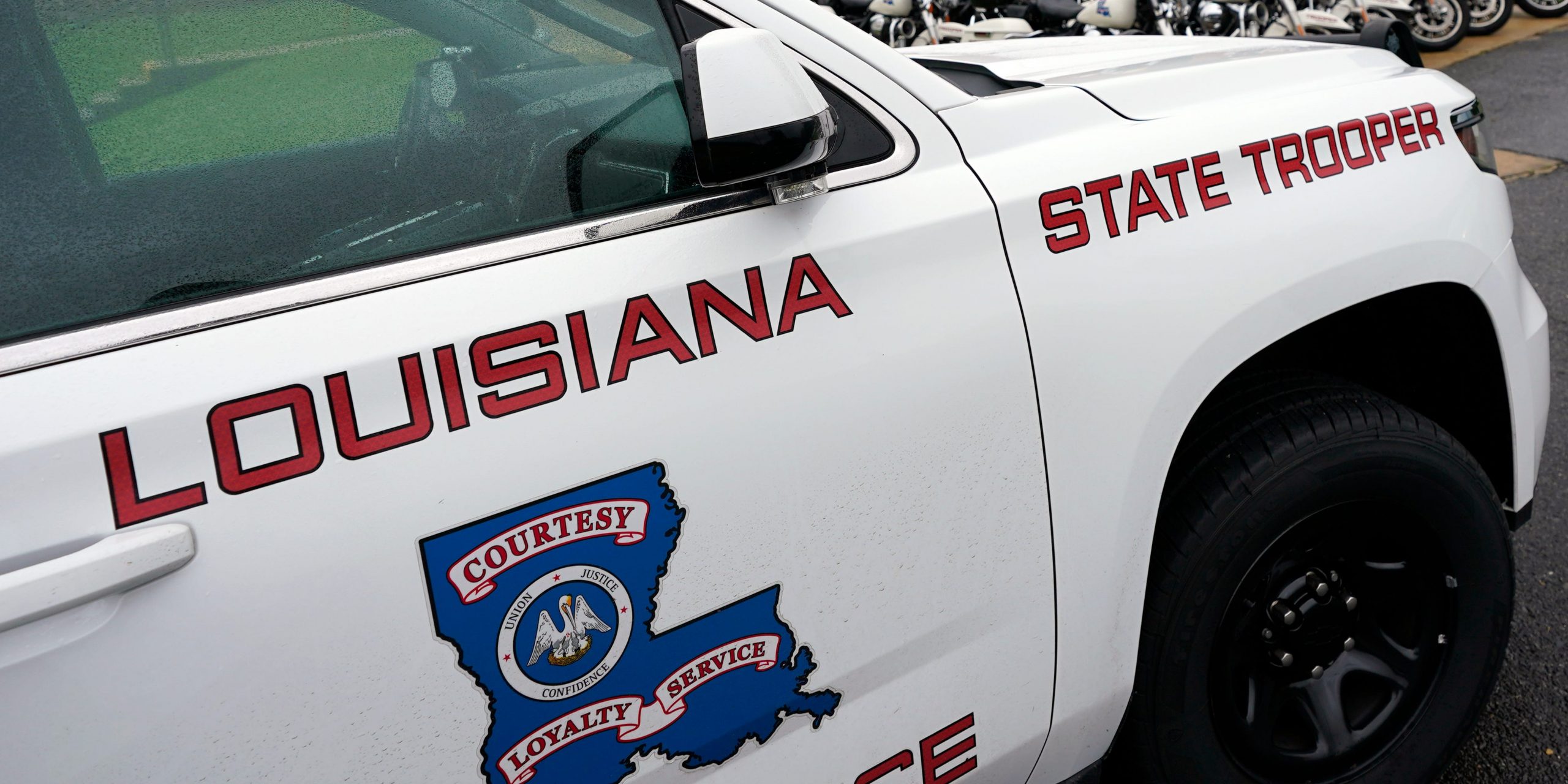 This Sept. 25, 2020, file photo, shows a Louisiana State Police vehicle in Louisiana.
