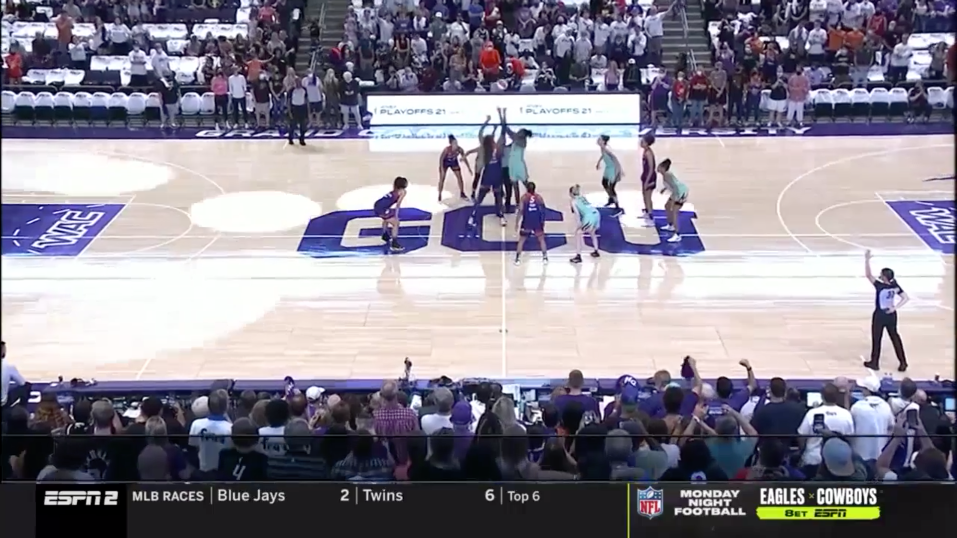 The Phoenix Mercury hosted the New York Liberty for a single-elimination playoff game at Grand Canyon University.