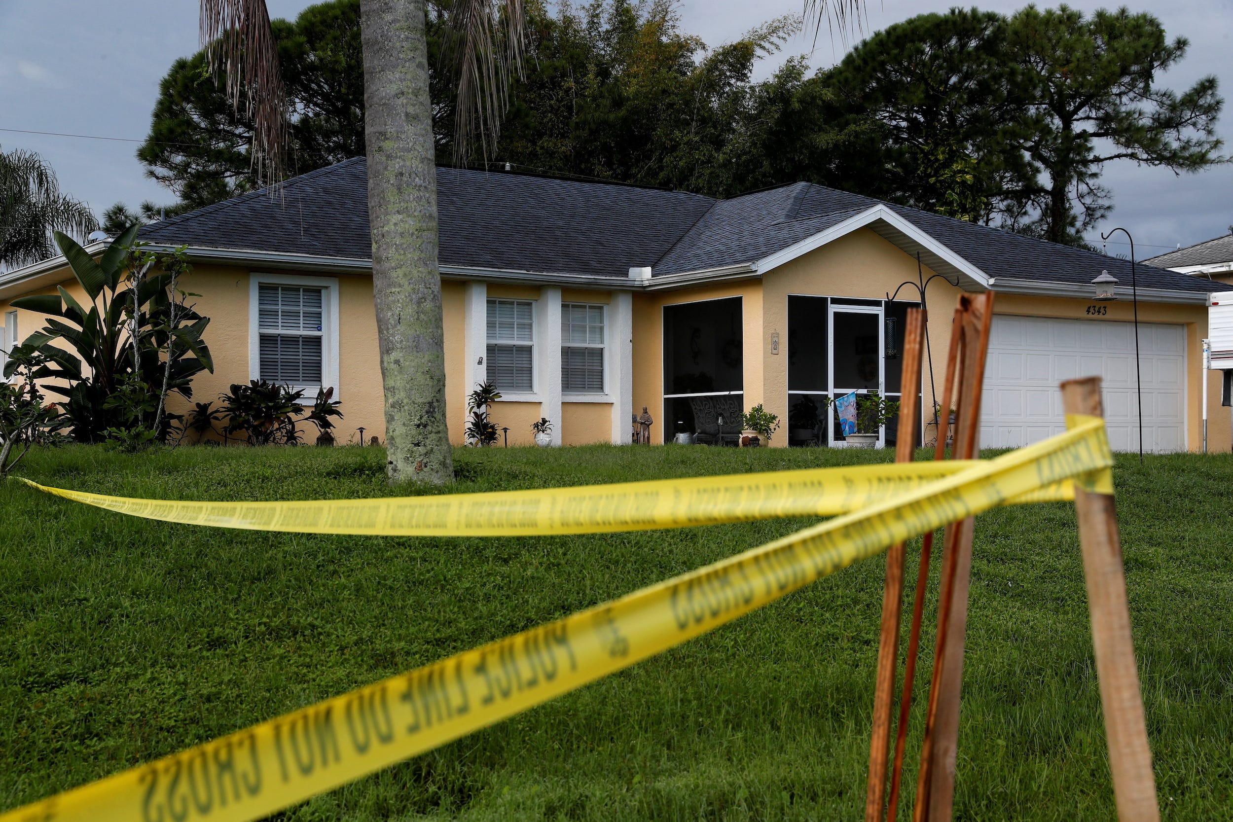 Brian Laundrie's (gabby petito's boyfriend) parent's house with crime scene tape