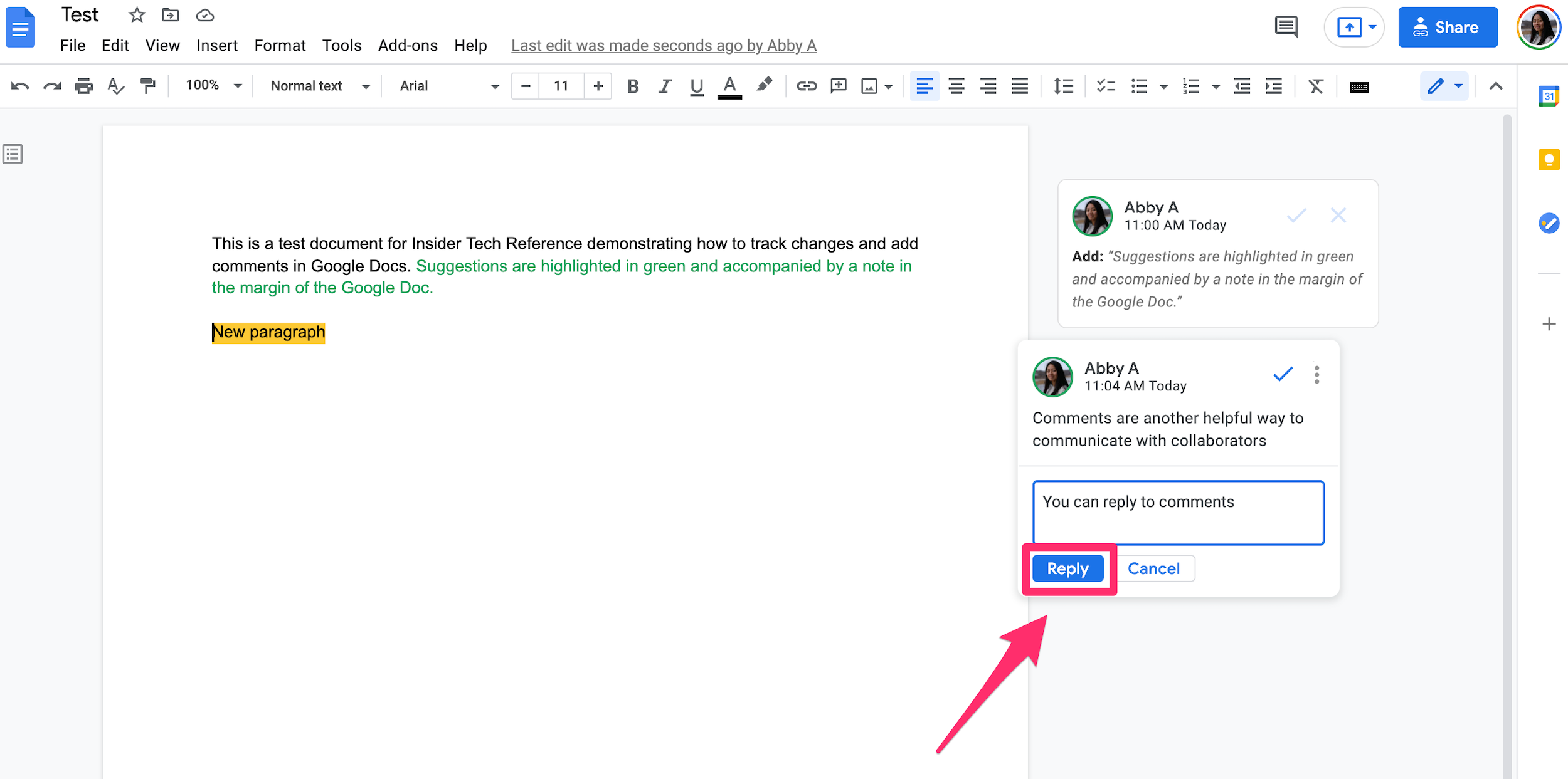 How to use Google Docs comments