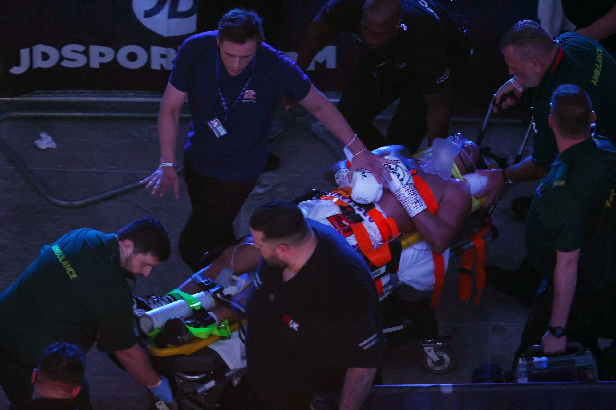 Lenin Castillo was stretchered out of the arena.