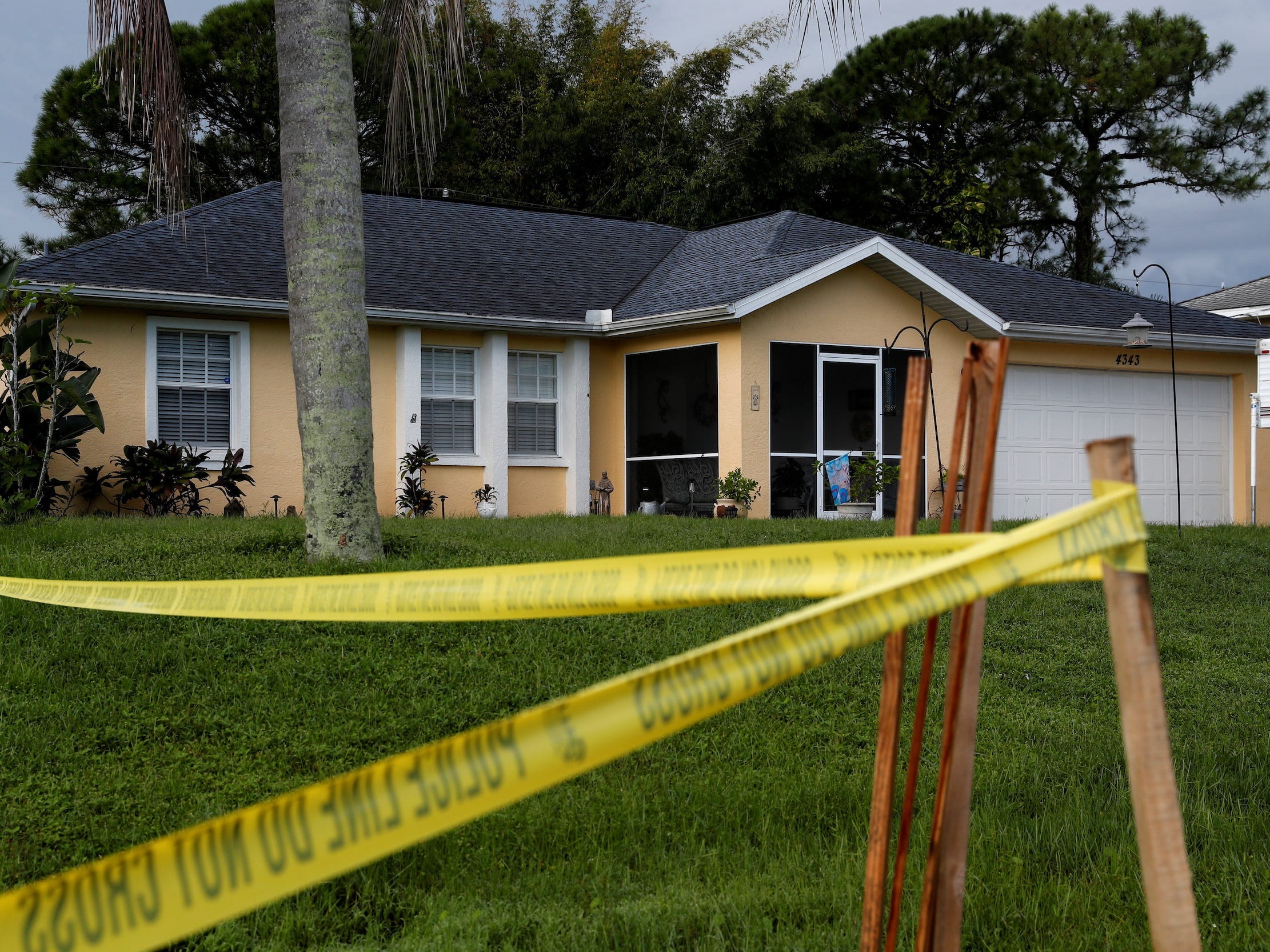 Brian Laundrie's (gabby petito's boyfriend) parent's house with crime scene tape