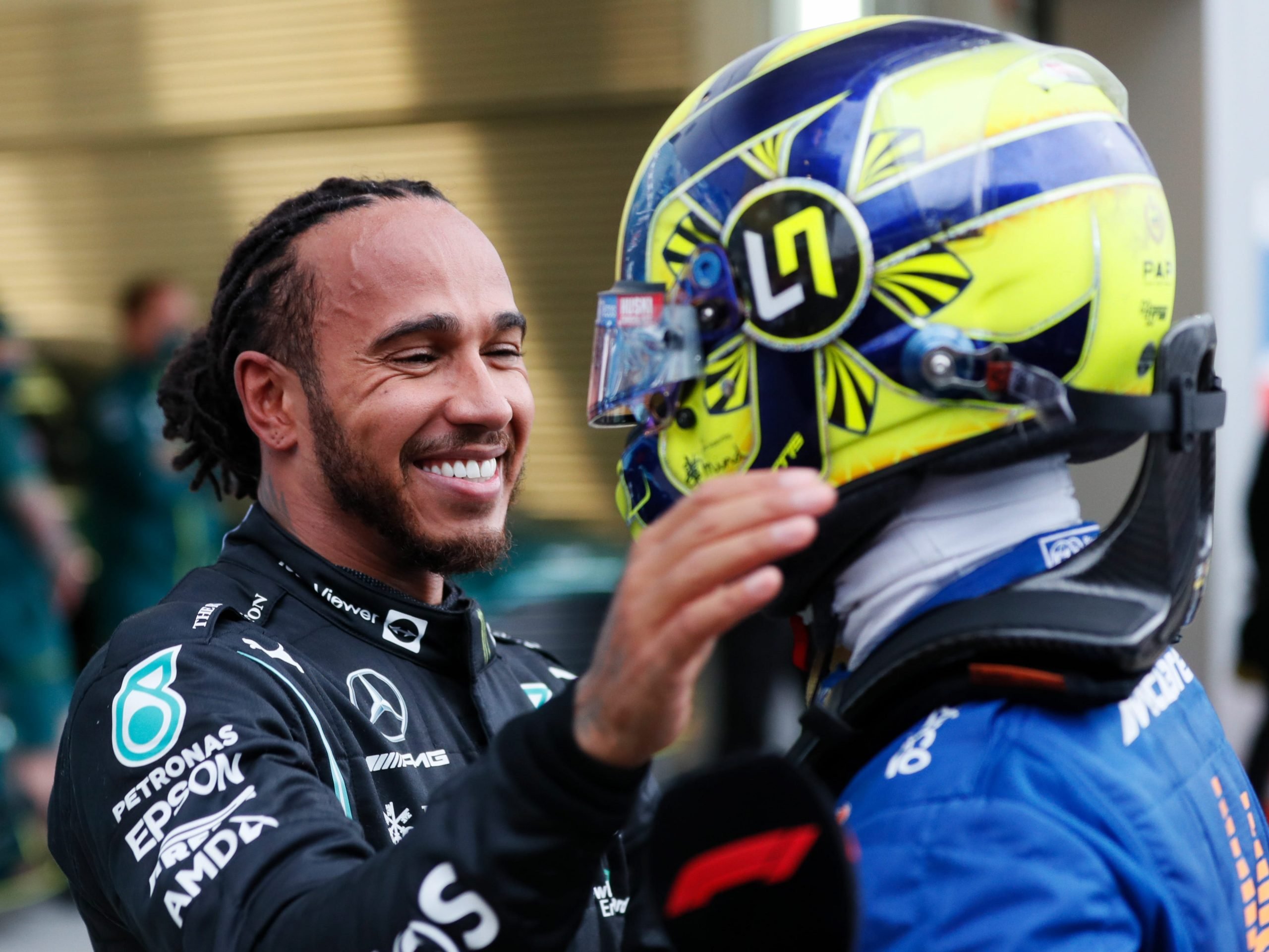 Lewis Hamilton and Lando Norris