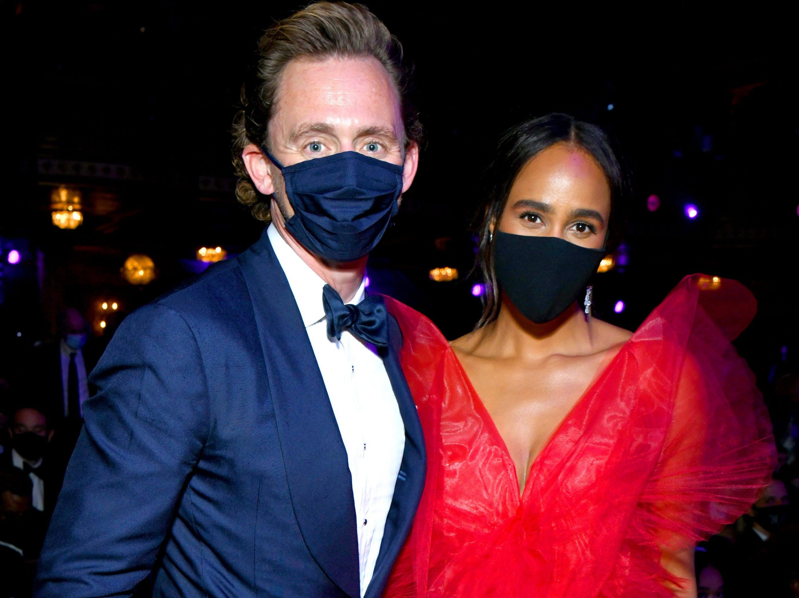 Tom Hiddleston and Zawe Ashton attend the 74th Annual Tony Awards at Winter Garden Theatre on September 26, 2021 in New York City.