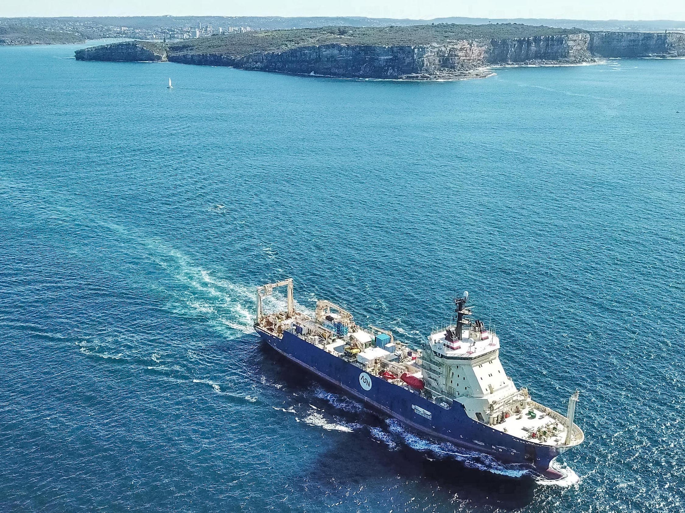 Cable laying vessel Ile de Bréhat off the coast of Australia.