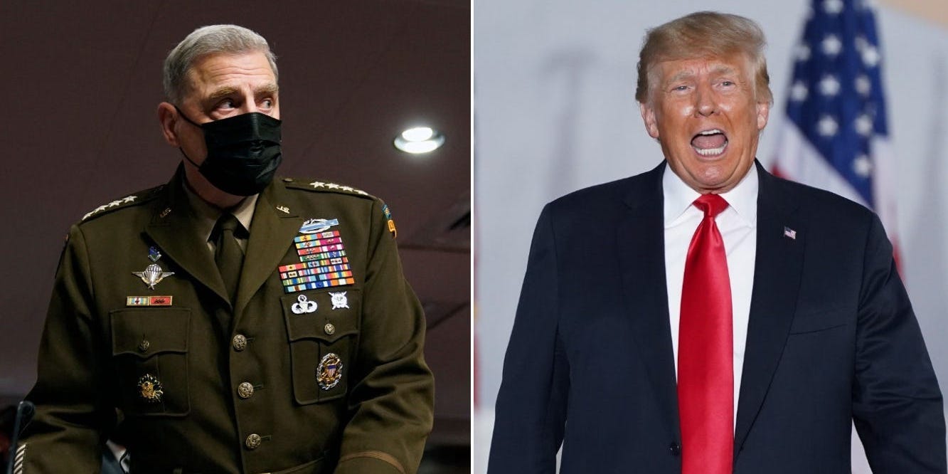 Chairman of the Joint Chiefs of Staff Gen. Mark Milley and former President Trump.