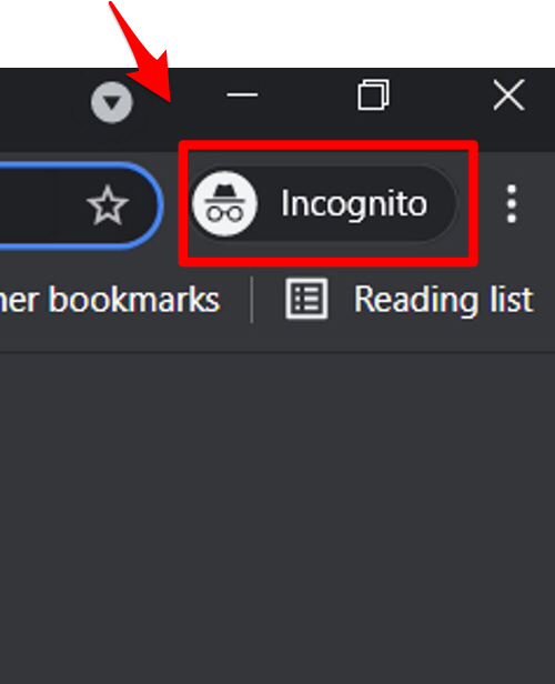 ["chrome-dark-mode-5.png: Chrome's browser displaying the incognito mode icon.]