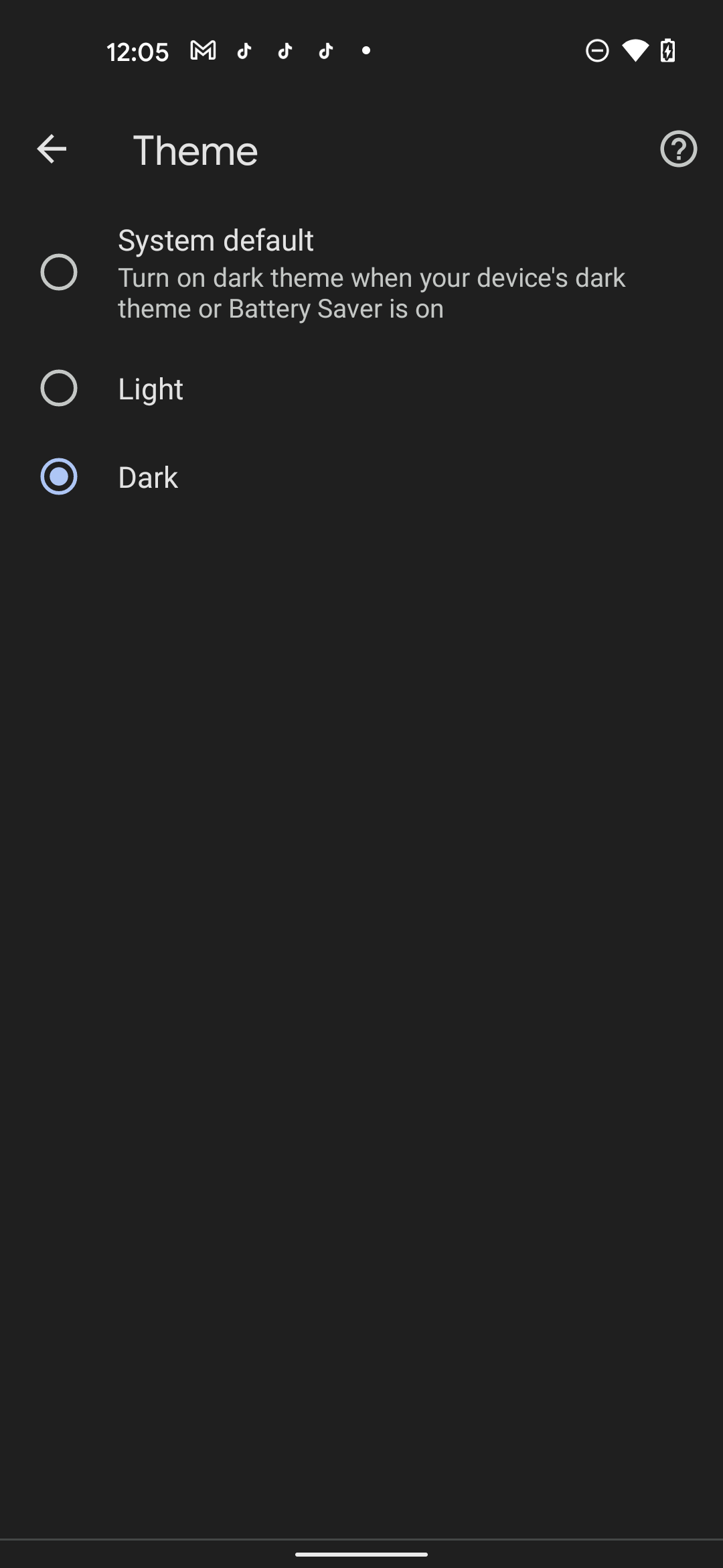 chrome dark mode - android theme page