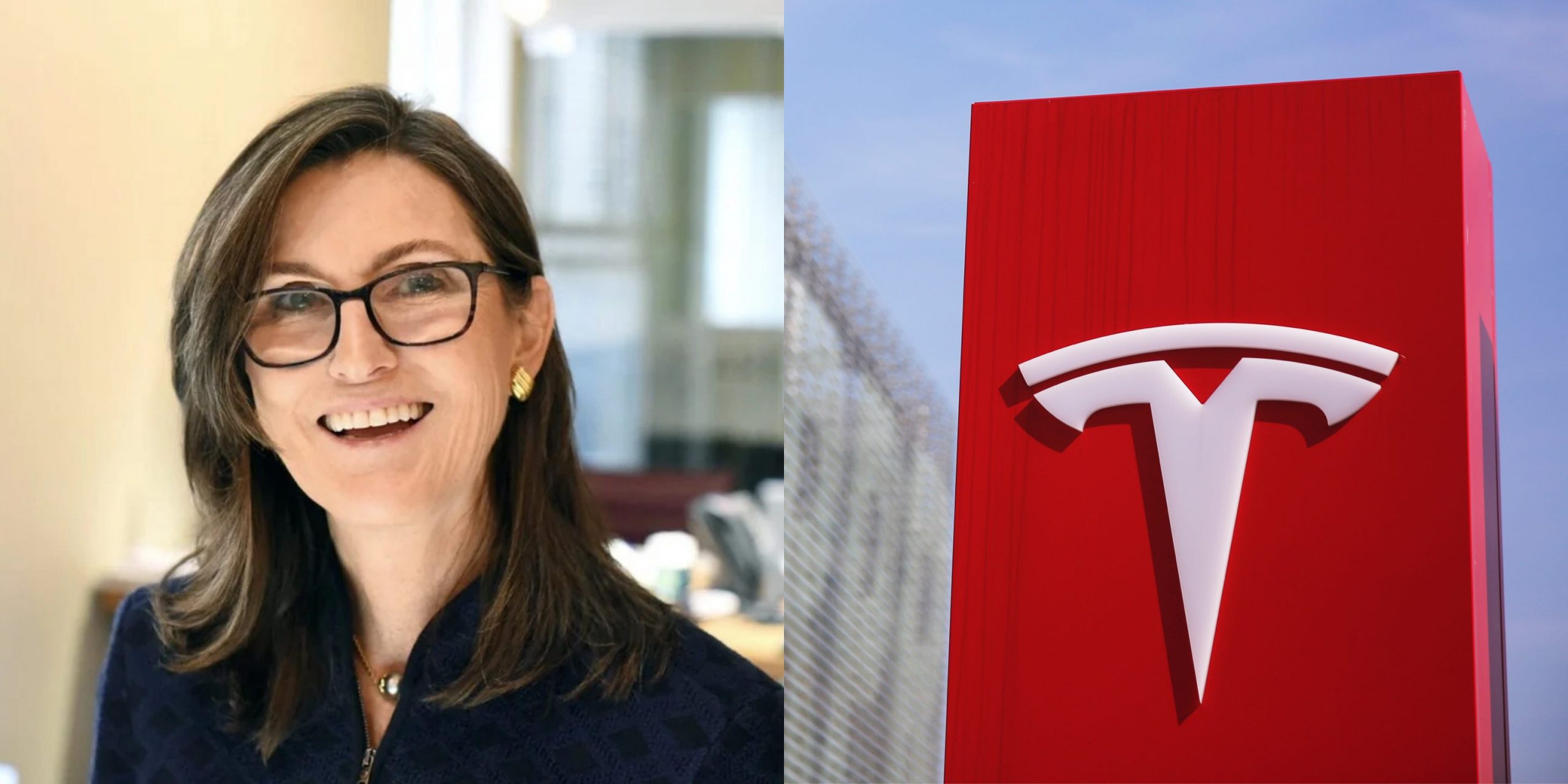 Cathie Wood is the CEO and chief investment officer of ARK Invest, which runs three of the highest-returning stock ETFs of the last three years. The Tesla logo is pictured at a Tesla showroom and service center on October 6, 2020 in Beijing, China.
