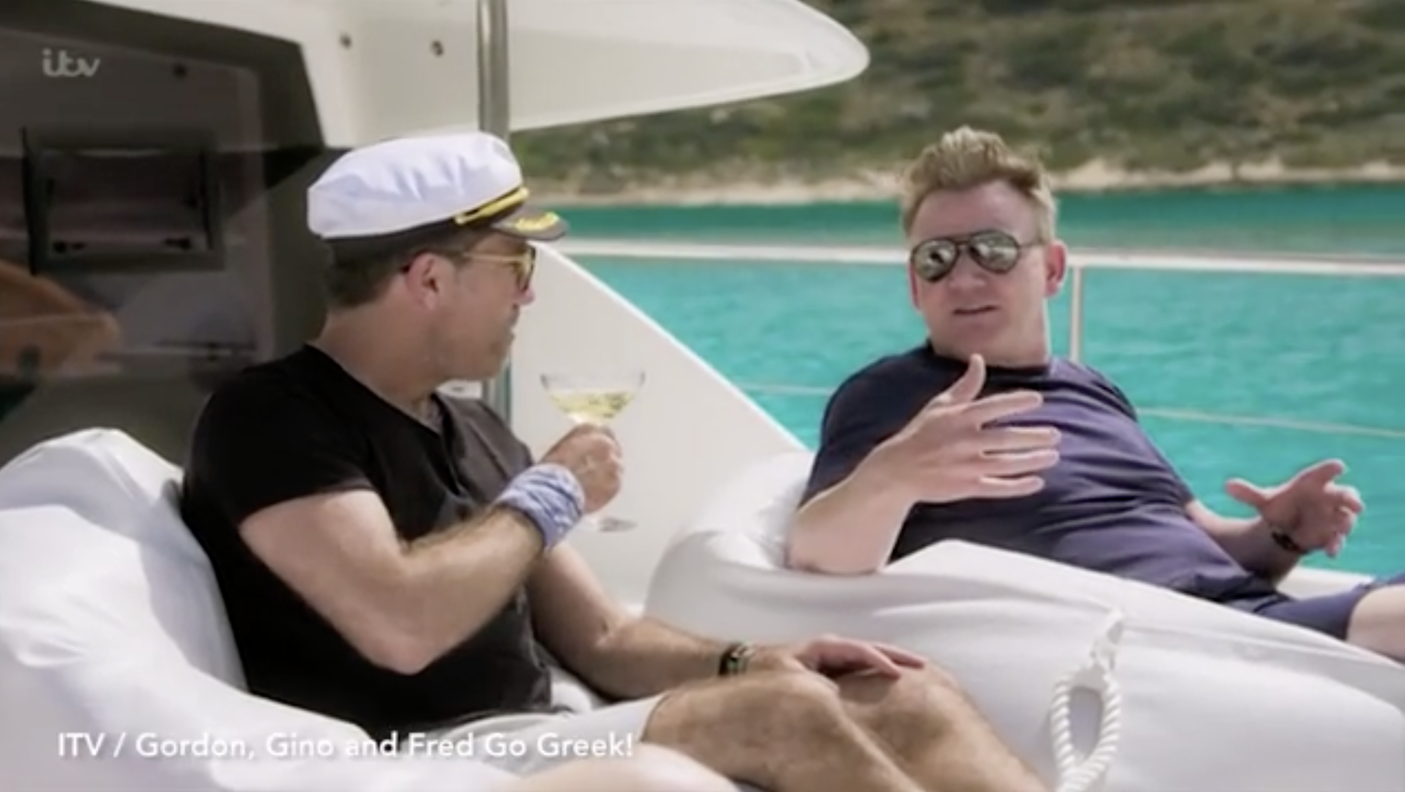 Gordon Ramsay on "Gordon, Gino and Fred Go Greek"