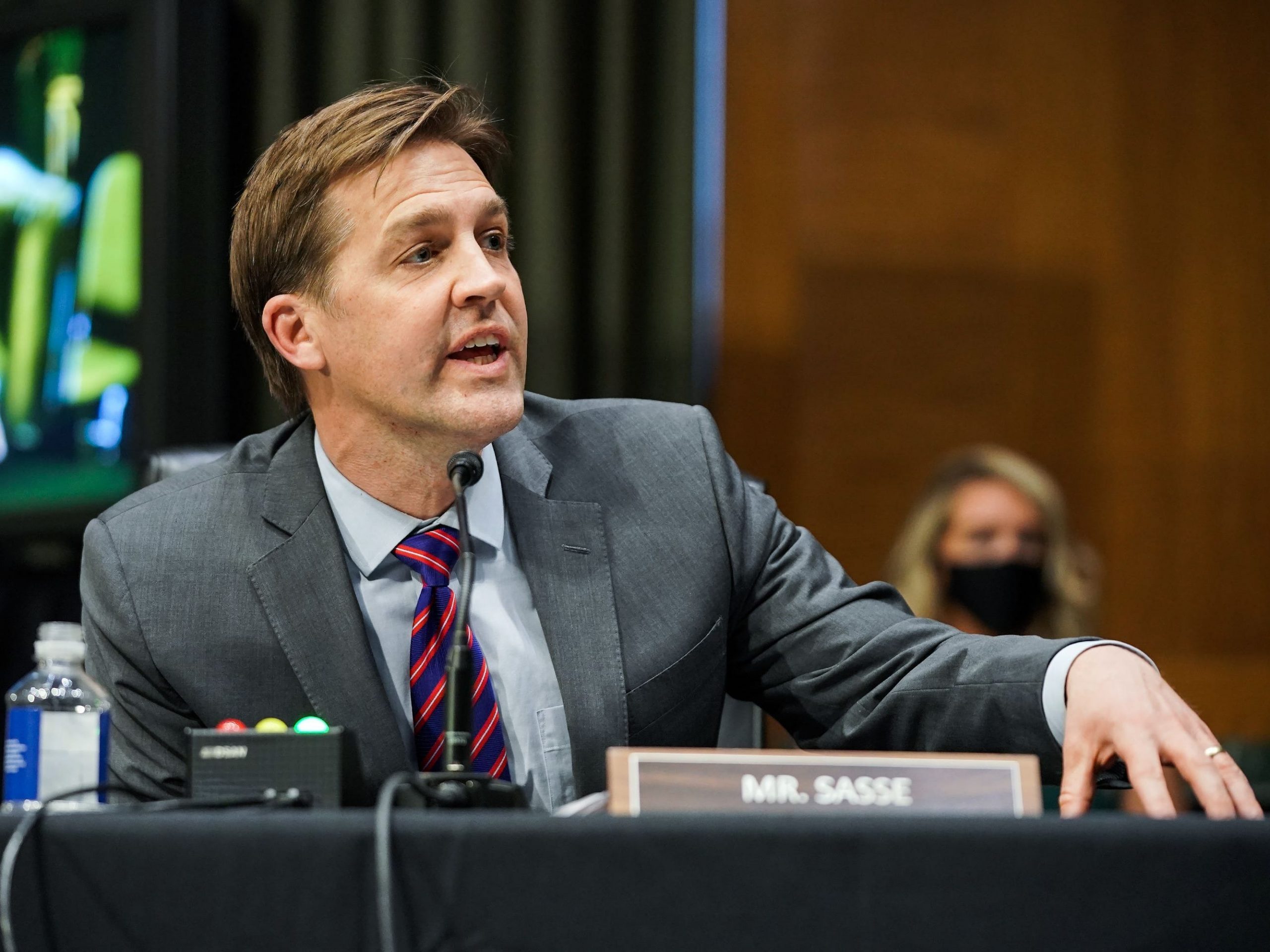 Republican Senator Ben Sasse of Nebraska during a Senate Finance Committee hearing, on Capitol Hill on February 24, 2021.