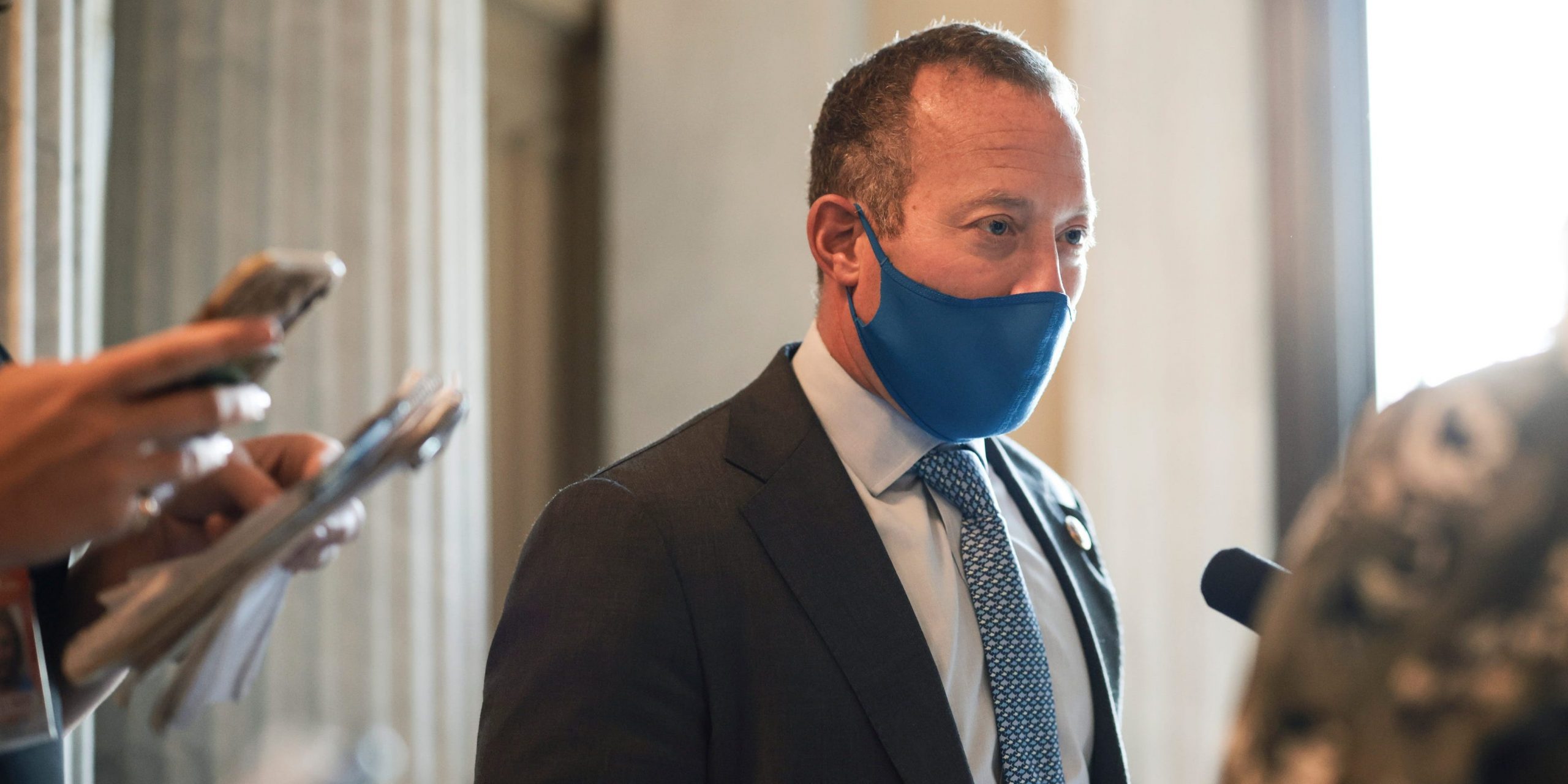 Democratic Rep. Josh Gottheimer of New Jersey speaks to reporters outside of the House Chambers of the U.S. Capitol on September 23, 2021.