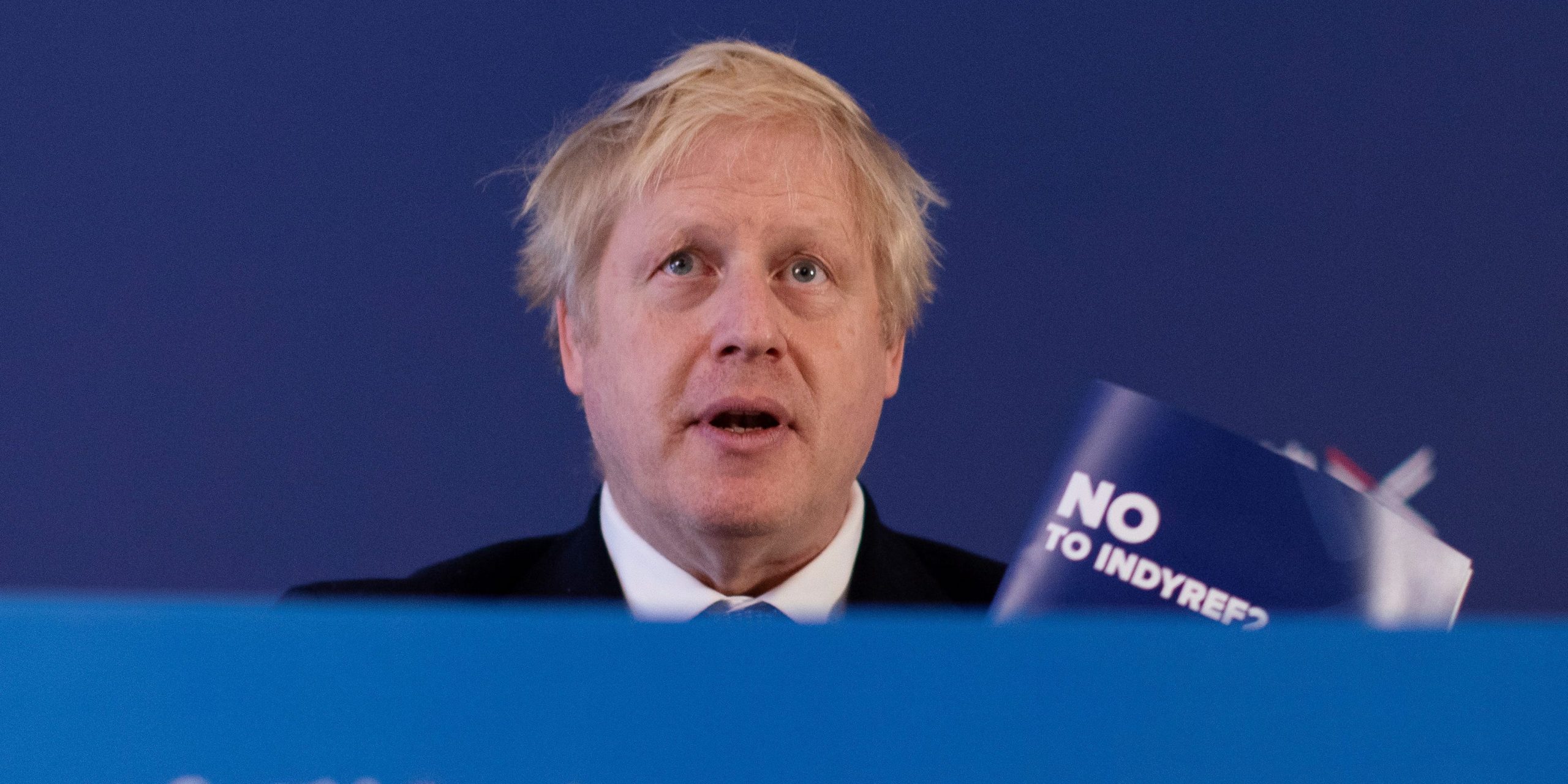 UK Prime Minister and Conservative Party leader, Boris Johnson, launches the Conservative Party Scottish Manifesto on November 26, 2019 in North Queensferry, Scotland.