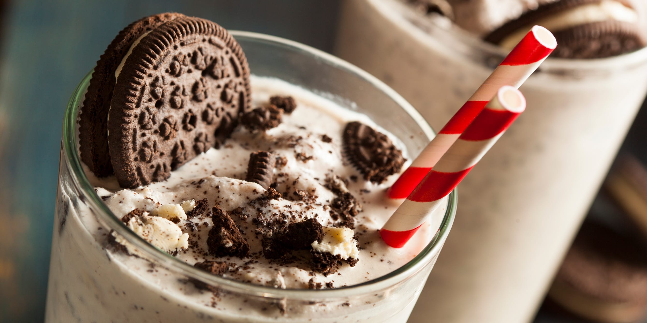 Milkshake with cookies in it