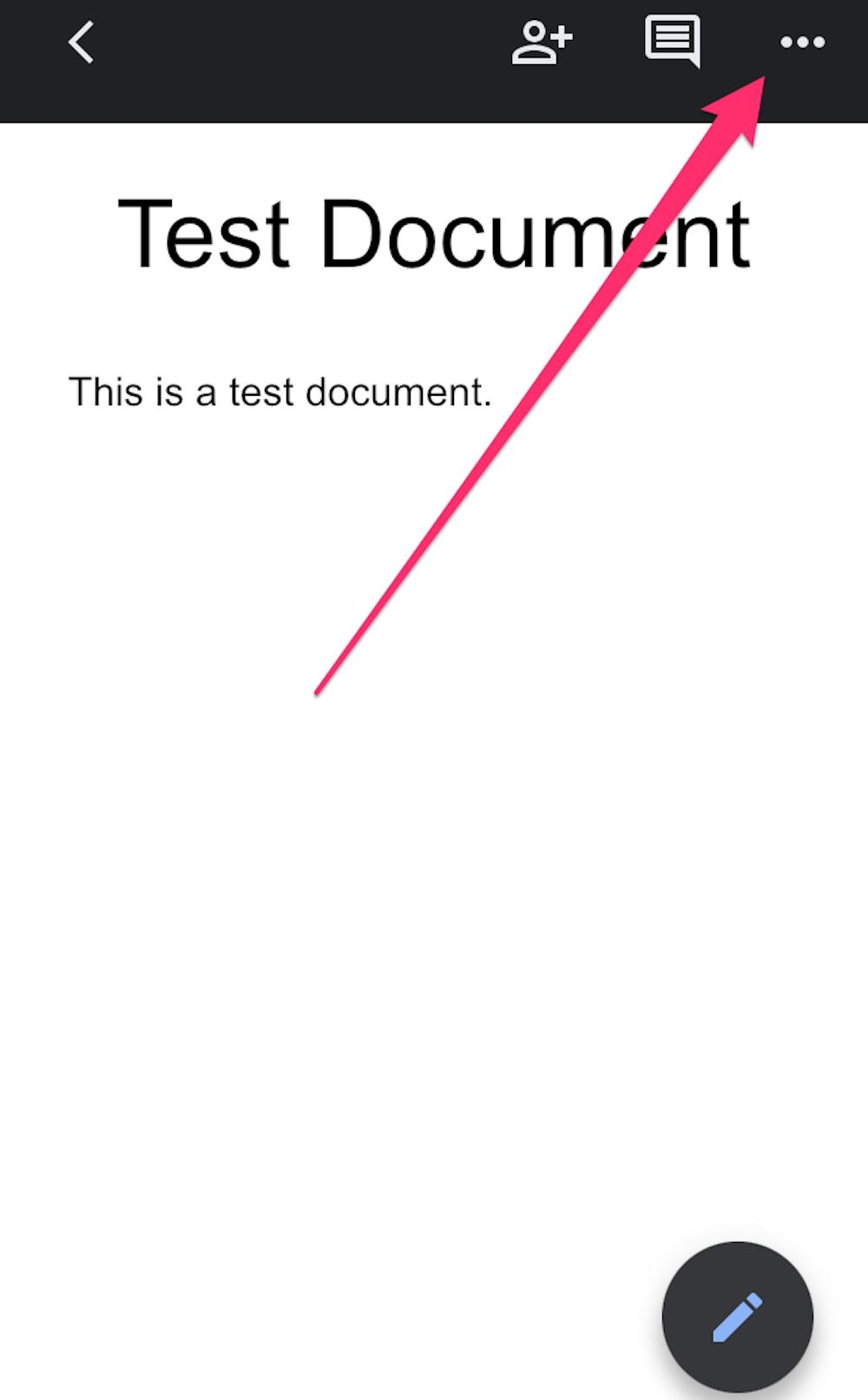 Screenshot of a Google Doc in the app on iPhone