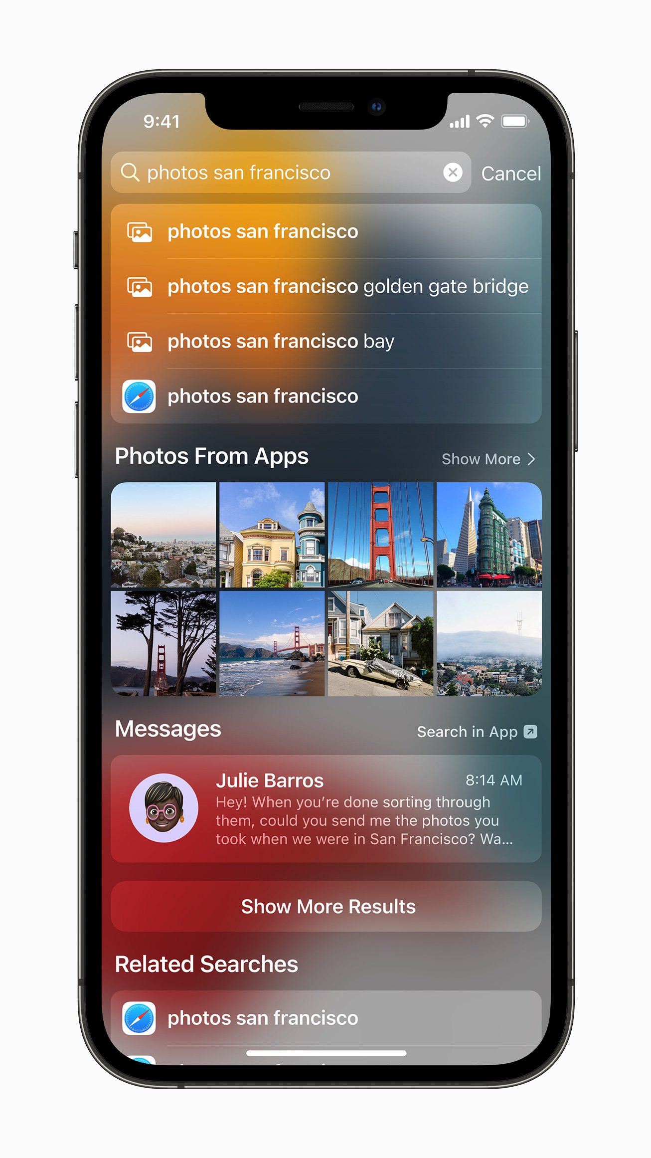 Spotlight in iOS 15. Afbeelding: Apple