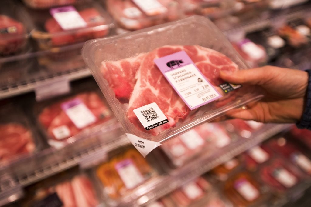 Rood vlees in de supermarkt