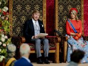 Koning Willem-Alexander en koningin Maxima op Prinsjesdag, tijdens de Troonrede de Grote Kerk.