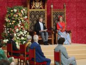 Koning Willem-Alexander leest op Prinsjesdag de Troonrede voor.