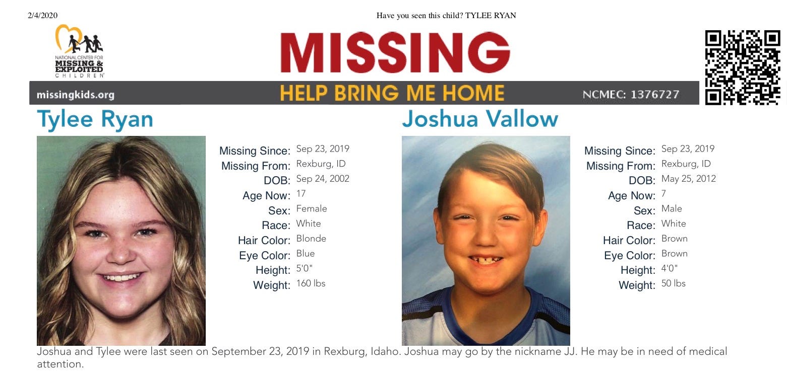 Tylee Ryan and J.J. Vallow Missing