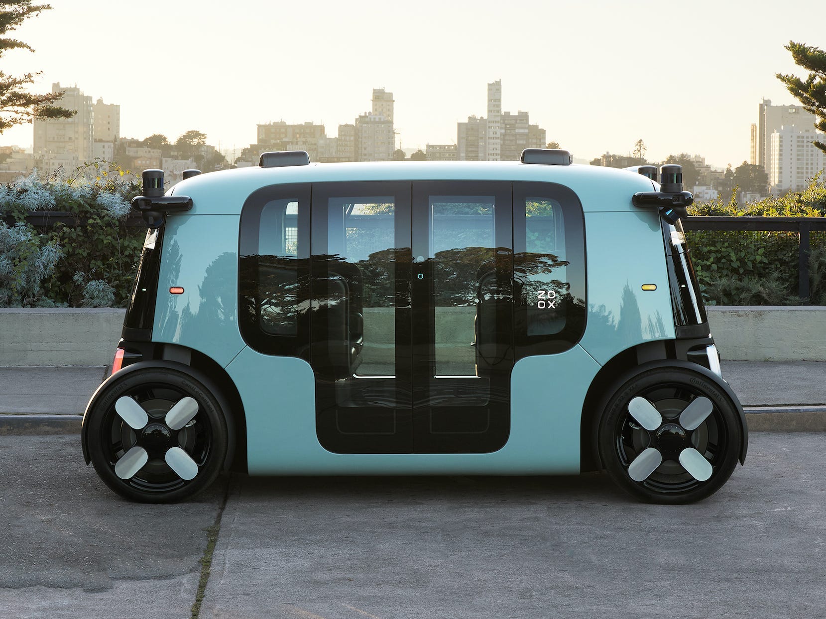 Zoox Autonomous Vehicle Single Side Coit Tower SF