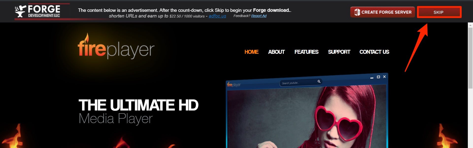 An ad on the Minecraft Forge page.