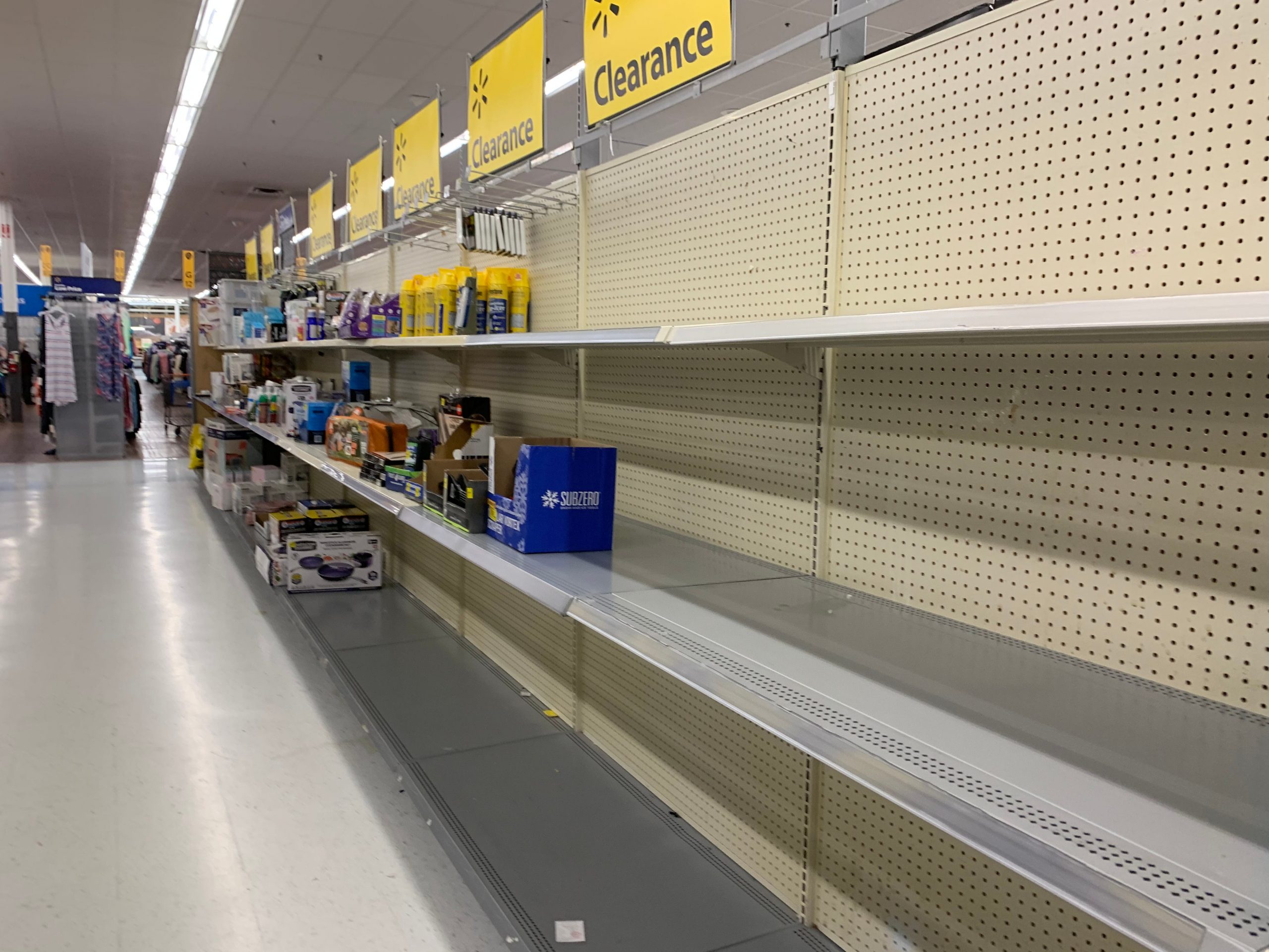 Walmart empty shelves