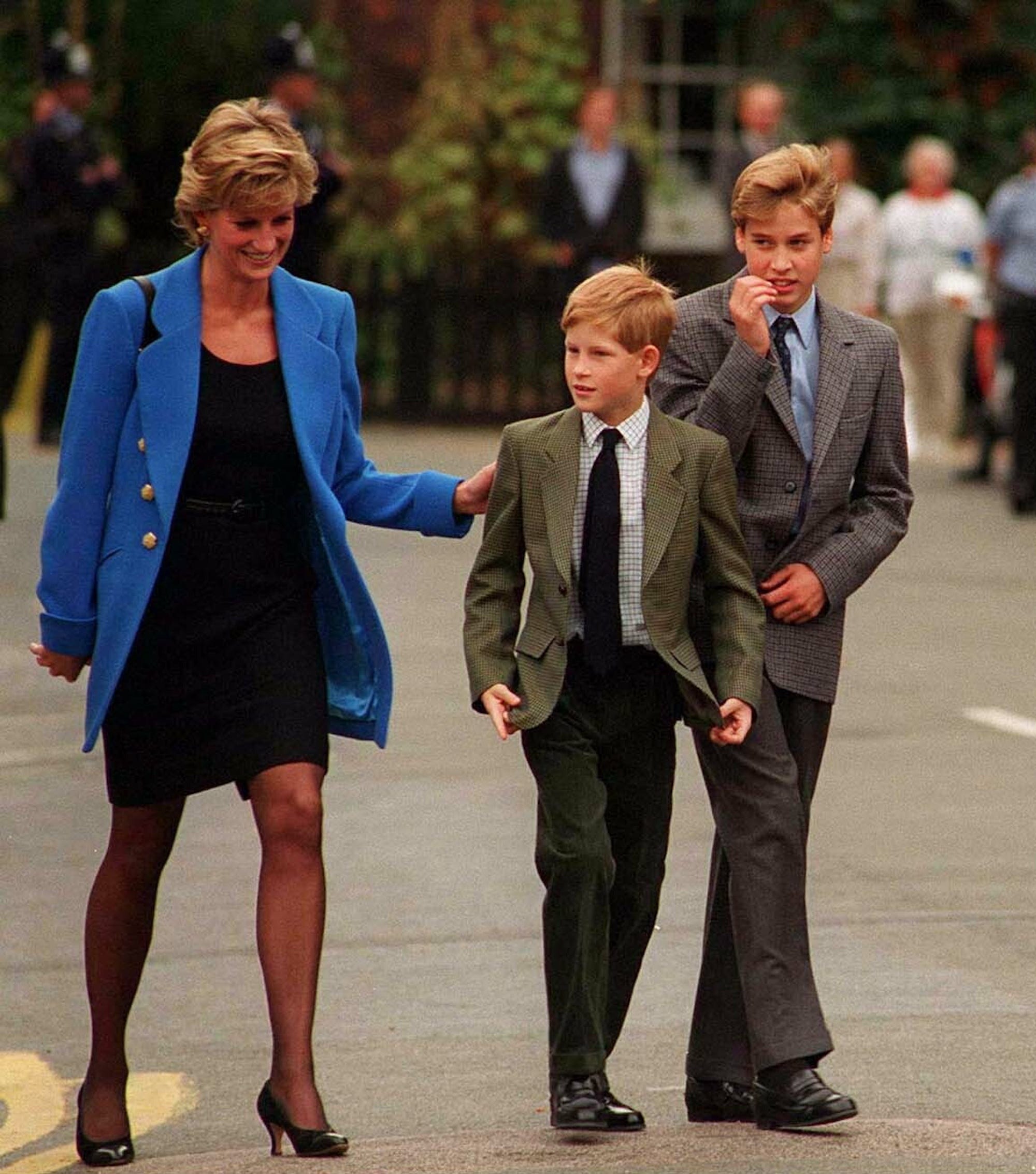 Princess Diana with Prince Harry and Prince William in 1995