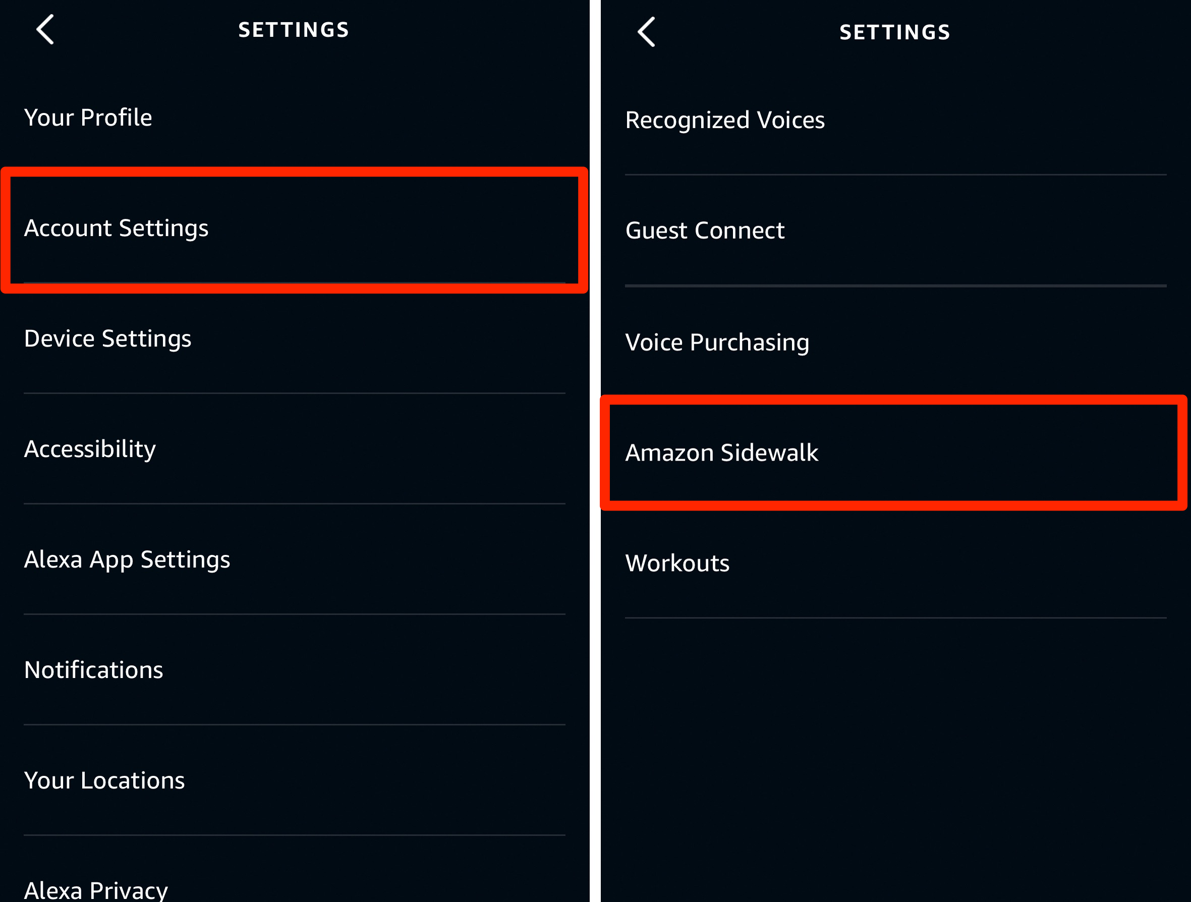 alex app settings
